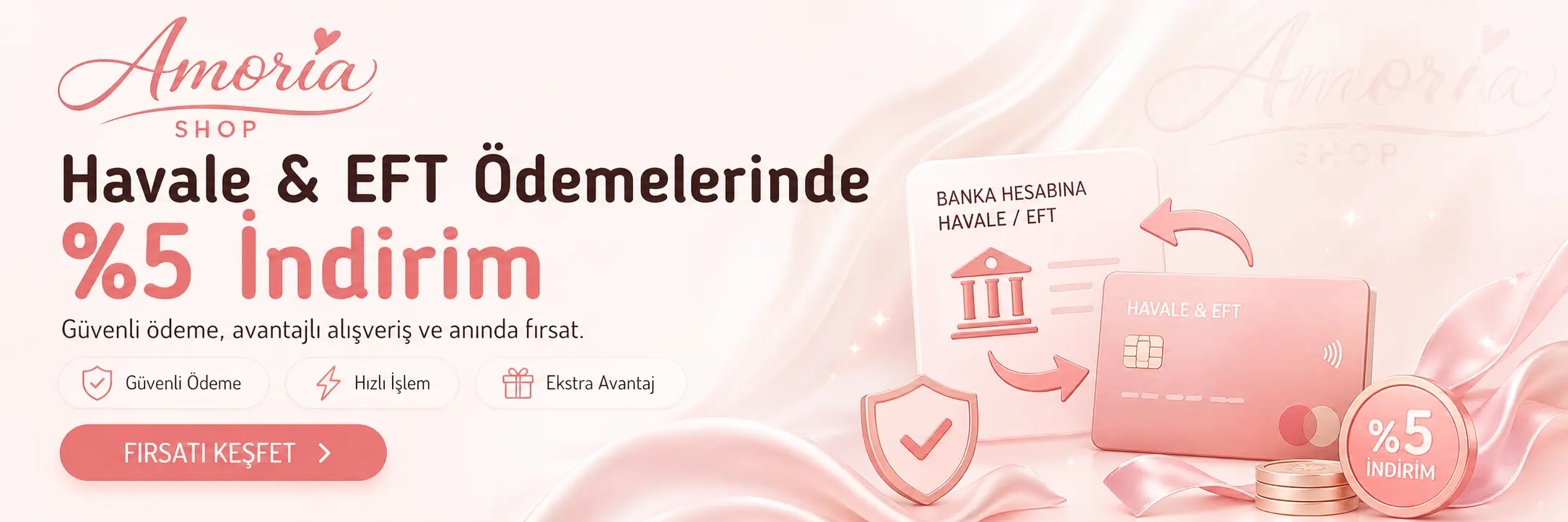Havale / EFT ile ödemelerde %5 İndirim
