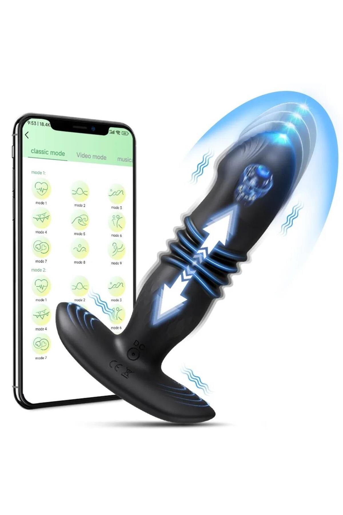 App Telefon Kontrollü Vajina Ve Anal İleri Geri Hareketli Şarjlı G-Spot Giyilebilen Vibratör