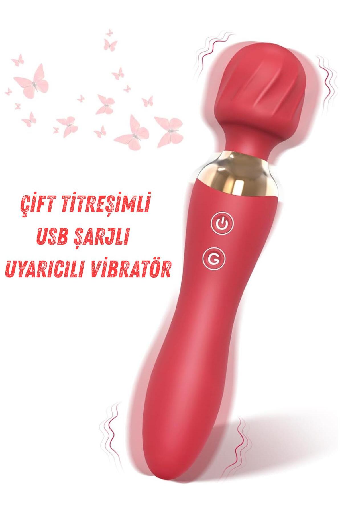 Çift Motorlu 12 Mod Titreşimli Soft Silikon G Noktası ve Klitoris Uyarıcılı Vibratör