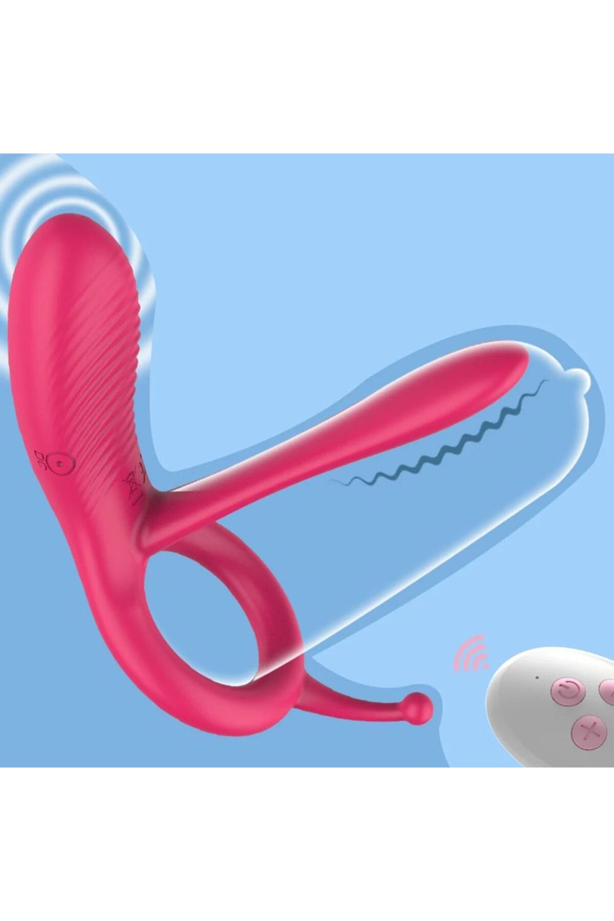 Soft Silikon Uzaktan Kumandalı Şarjlı 10 Farklı Titreşimli Klitoris G-Spot Anal Orgazm Penis Halkası