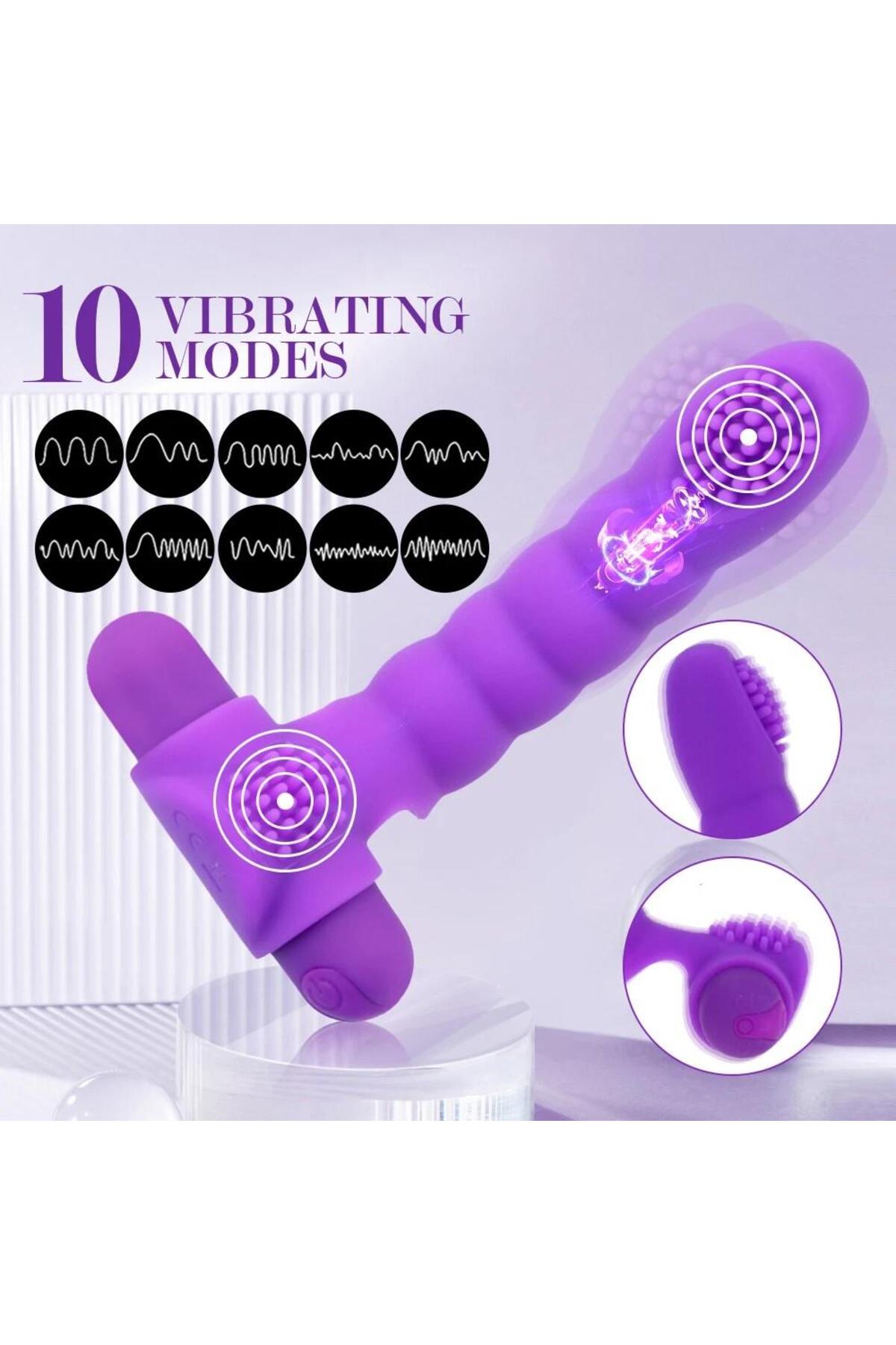 Usb Şarjlı Soft Esnek Silikon Doku 10 Farklı Titreşim Klitoris Uyarıcılı Teknolojik Parmak Vibratör