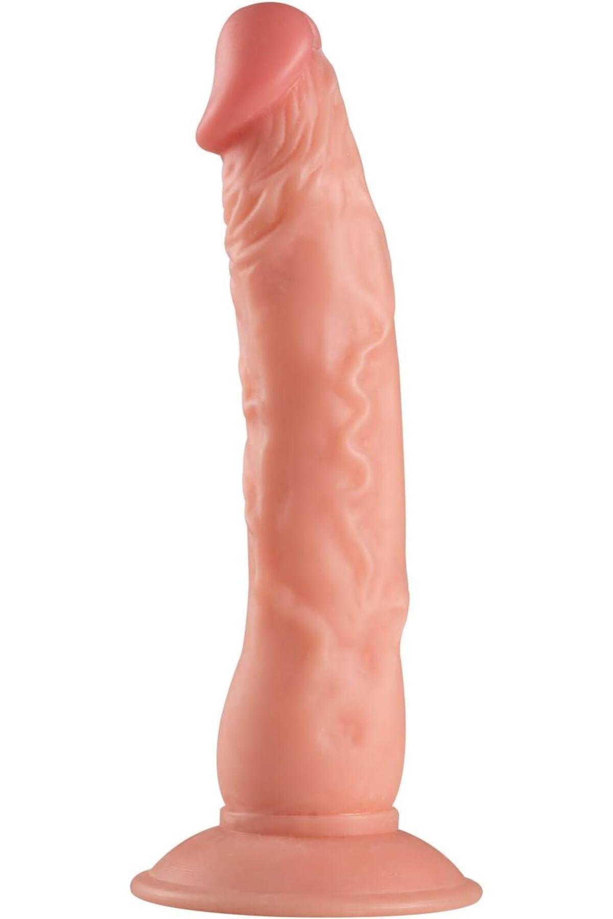 Gerçekçi Yumuşak Et Dokusunda 23 Cm Güçlü Vantuzlu Yumurtalıksız Penis Tam Realistik Yapay Dildo