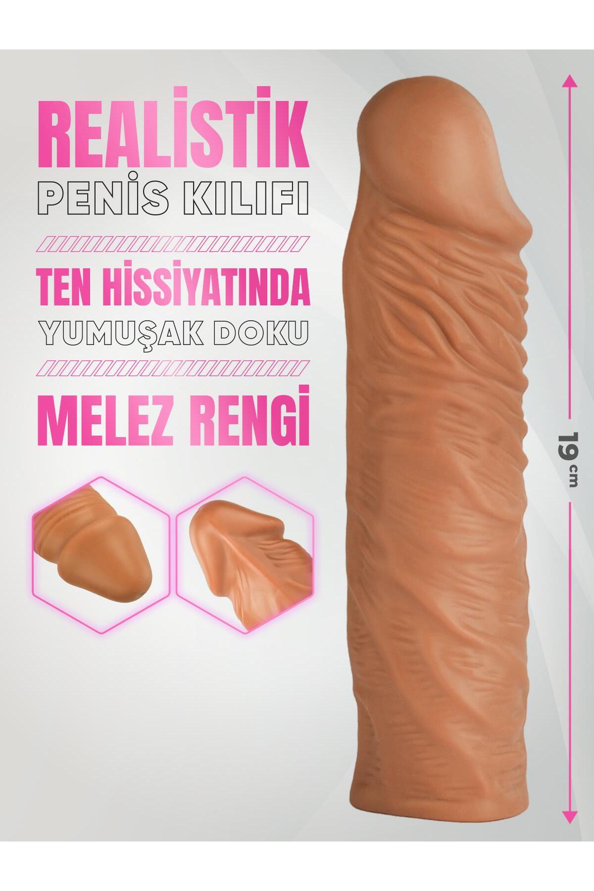 Ten Dokusu 4,5 Cm Dolgulu 19 Cm Esnek Uzatmalı Realistik Doğal Tonlu Yetişkin Kılıf