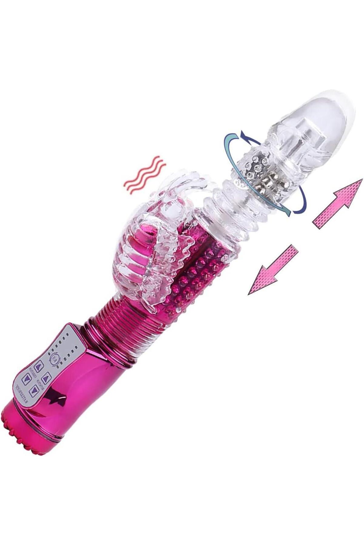 Hassas Bölge Uyarıcılı Şarjlı 12 Mod İleri Geri Hareketli Dönebilen Rabbit Vibratör