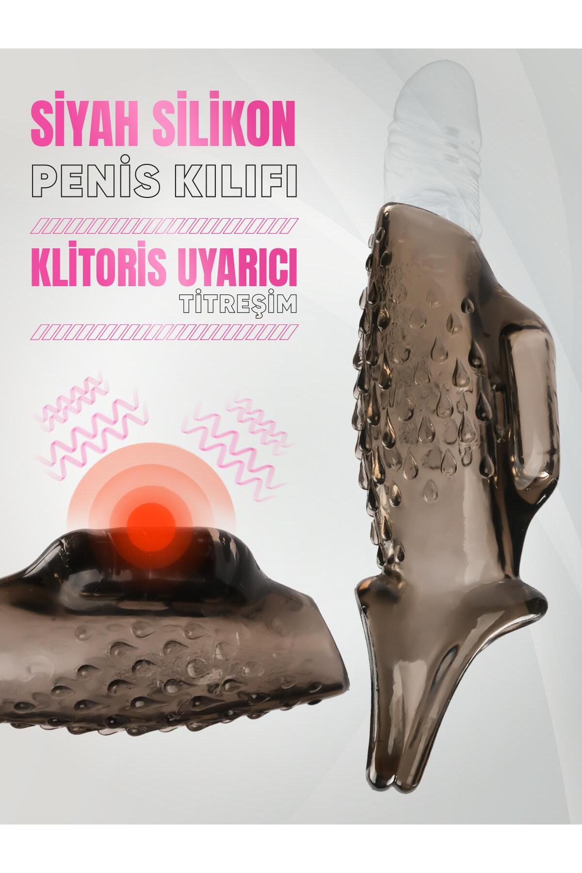 Testis Tutacaklı Titreşimli Klitoris Uyarıcılı Esnek Soft Silikon Dokuda Yarım Gövde Penis Kılıfı