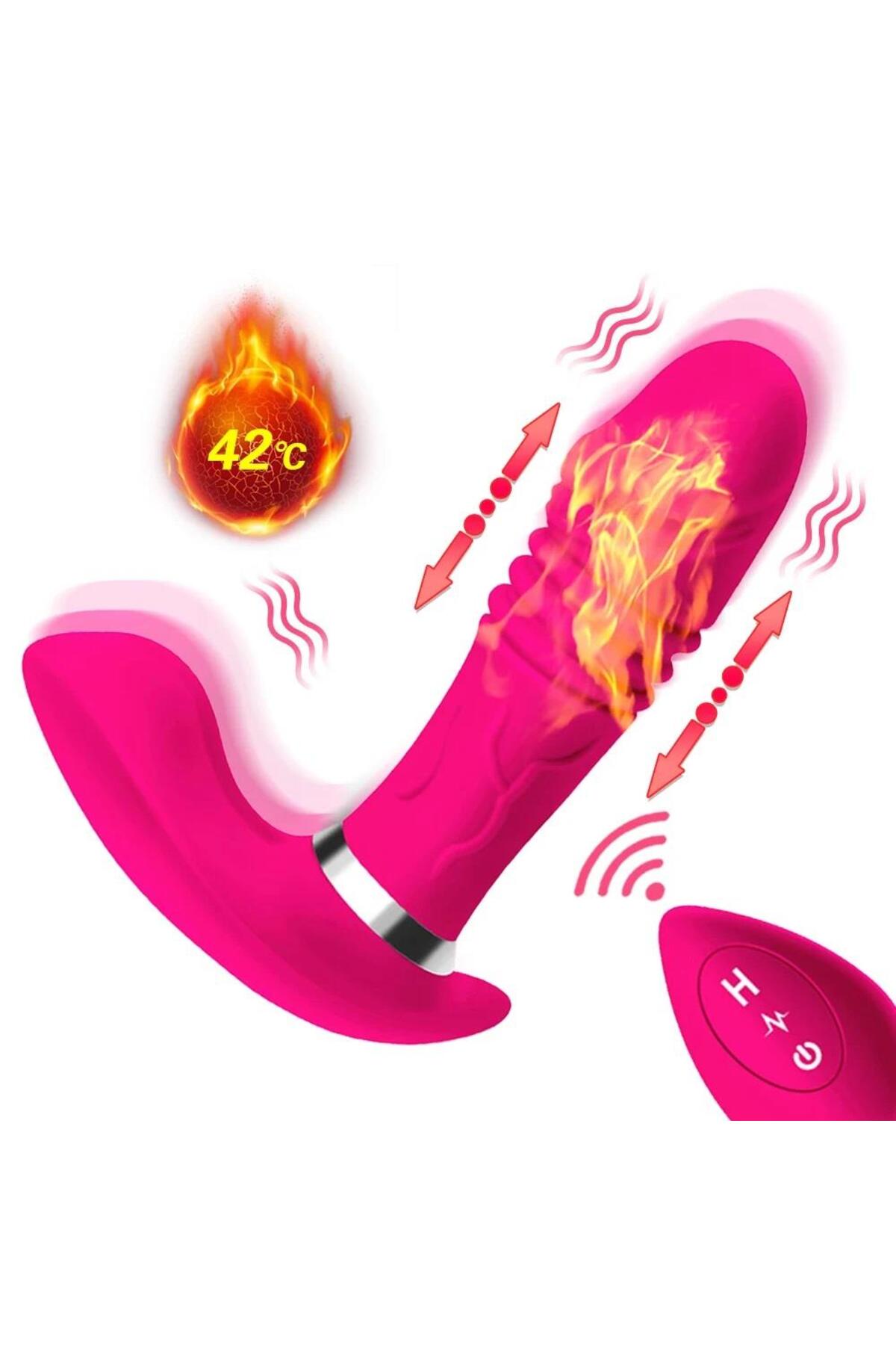 İleri Geri Hareketli Isıtmalı USB Şarjlı 10 Mod Giyilebilir Soft Silikon Vibratör