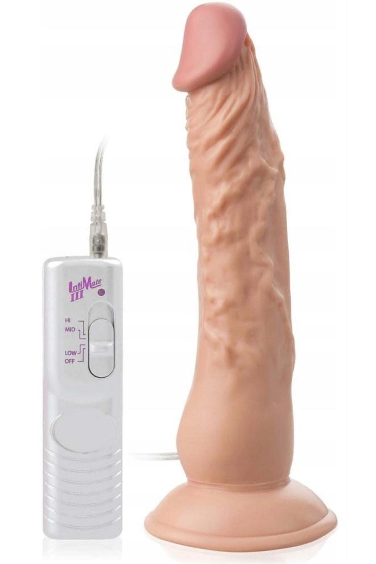 Ultra Gerçekçi Et Dokusunda 22.5 Cm Güçlü Titreşimli Dildo Yumurtalıksız Penis Realistik Vibratör