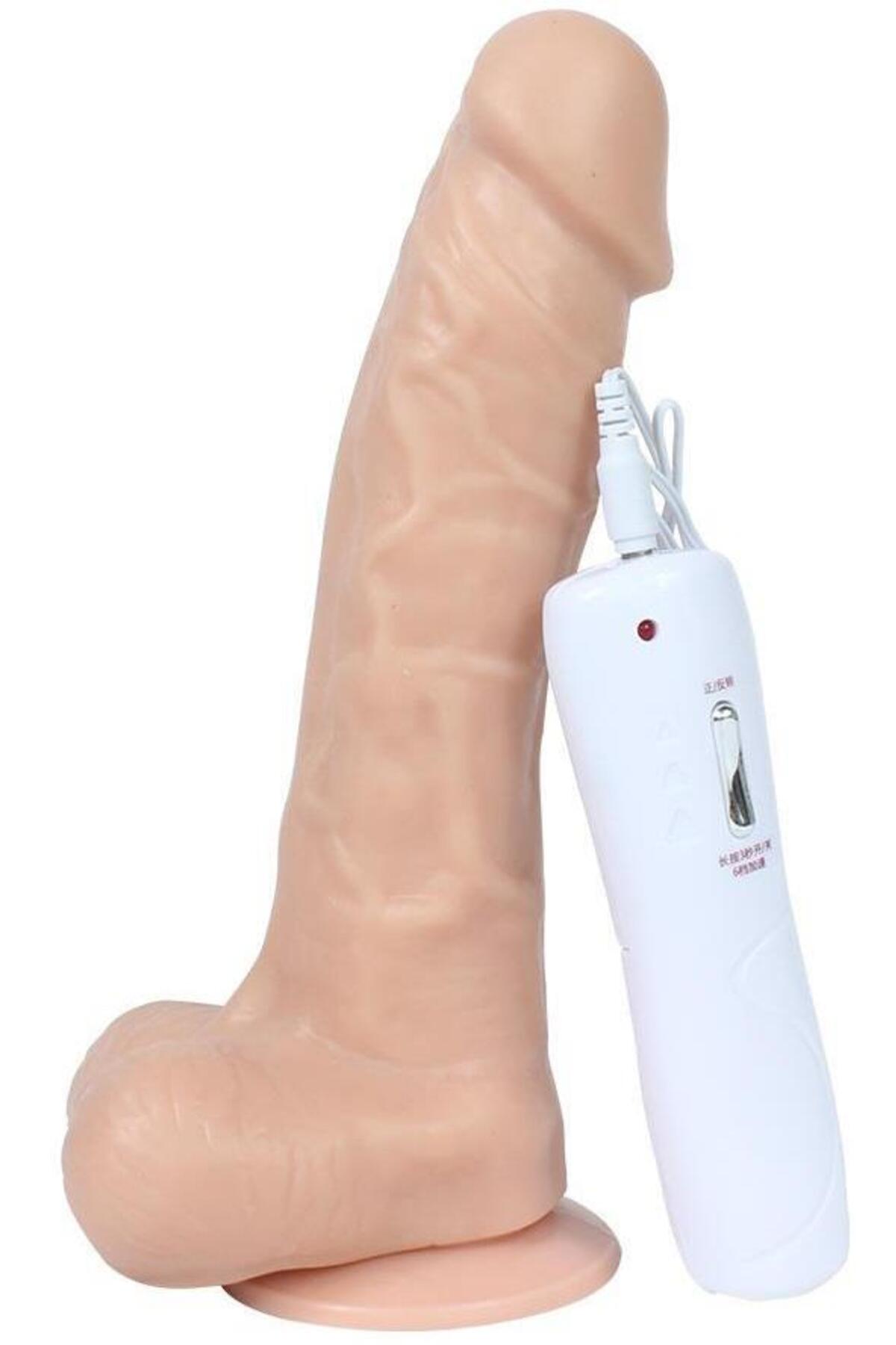 Gerçekçi Yumuşak Dokulu Oynar Başlıklı 19,5 Cm 6 Mod Titreşimli Realistik Vibratör