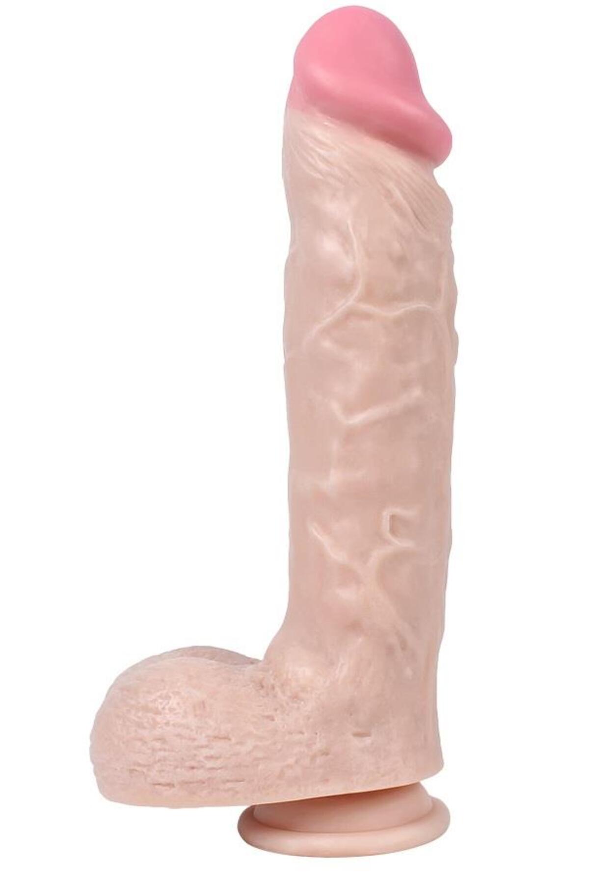 Ultra Gerçekçi Boyutta Soft Et Dokusunda 24 Cm Kalın Penis Ten Hissiyatında Vantuzlu Realistik Dildo