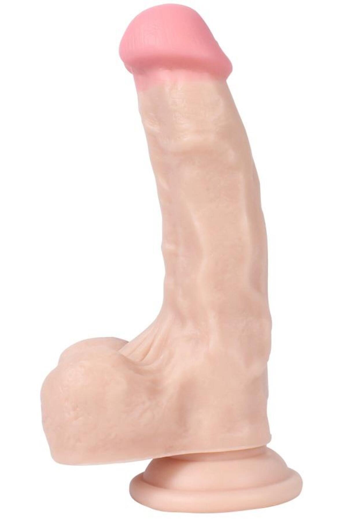 Ultra Gerçekçi Esnek Soft Doku 18 Cm Güçlü Vantuzlu Penis Ten Hissiyatında Ten Rengi Realistik Dildo