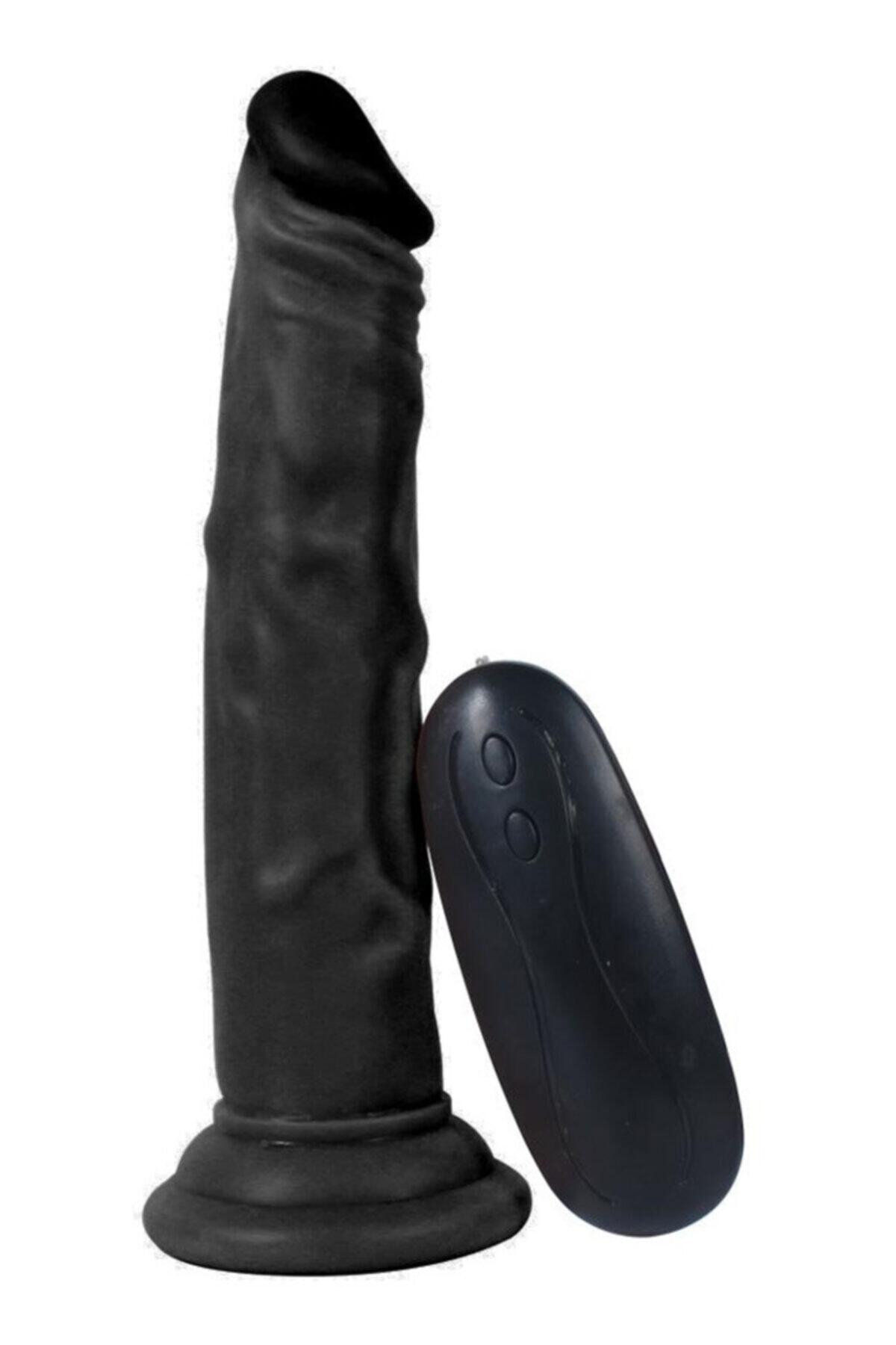 Yumurtalıksız Anal Ve Vajinal Kullanılabilen 19 Cm 10 Farklı Titreşim Zenci Realistik vibratör Penis