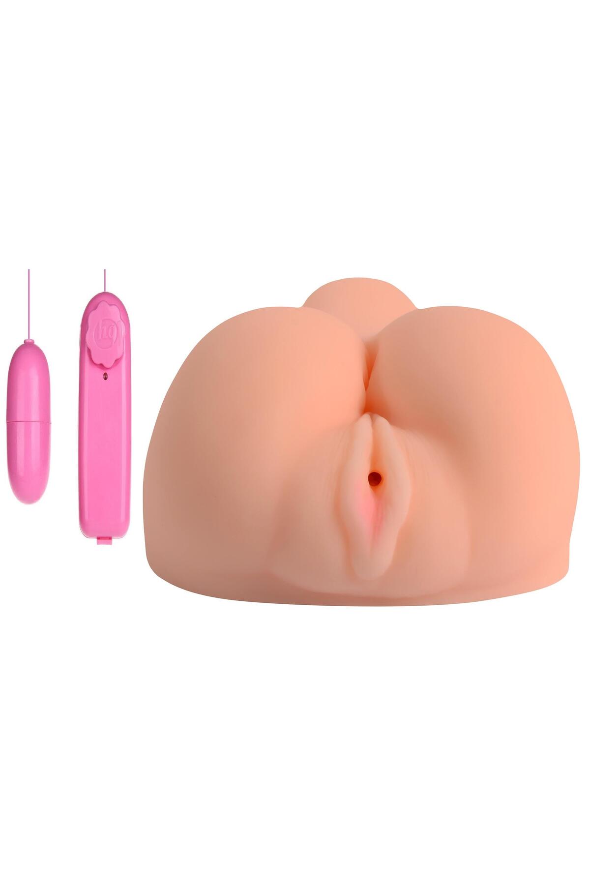 Titreşimli Çift İşlevli Vajina Ve Anal Realistik Kalça Gerçekçi Doku 760 Gram Suni Yapay Mastürbatör