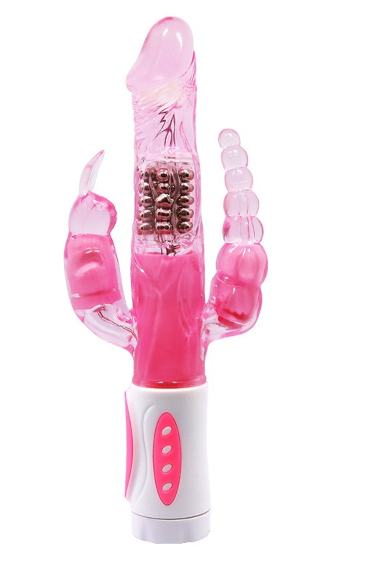 Oynar Başlıklı Anal Vajinal Klitoris 3 Motorlu Rabbit 12 Farklı Titreşim Teknolojik Tavşan Vibratör