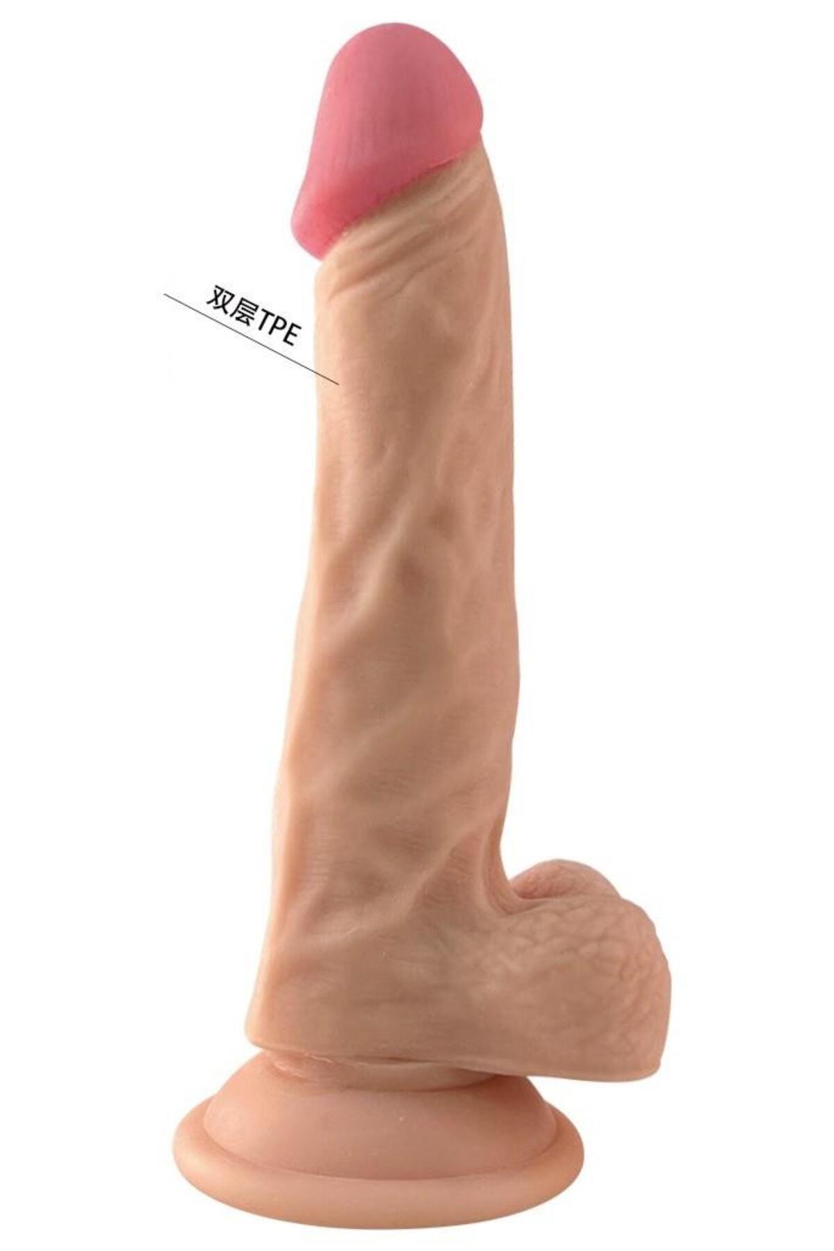 Yumuşak Cilt Yapısında Gerçekçi 19 Cm Kıkırdaklı Esnek Şekil Alabilir Vantuzlu Dildo Realistik Penis