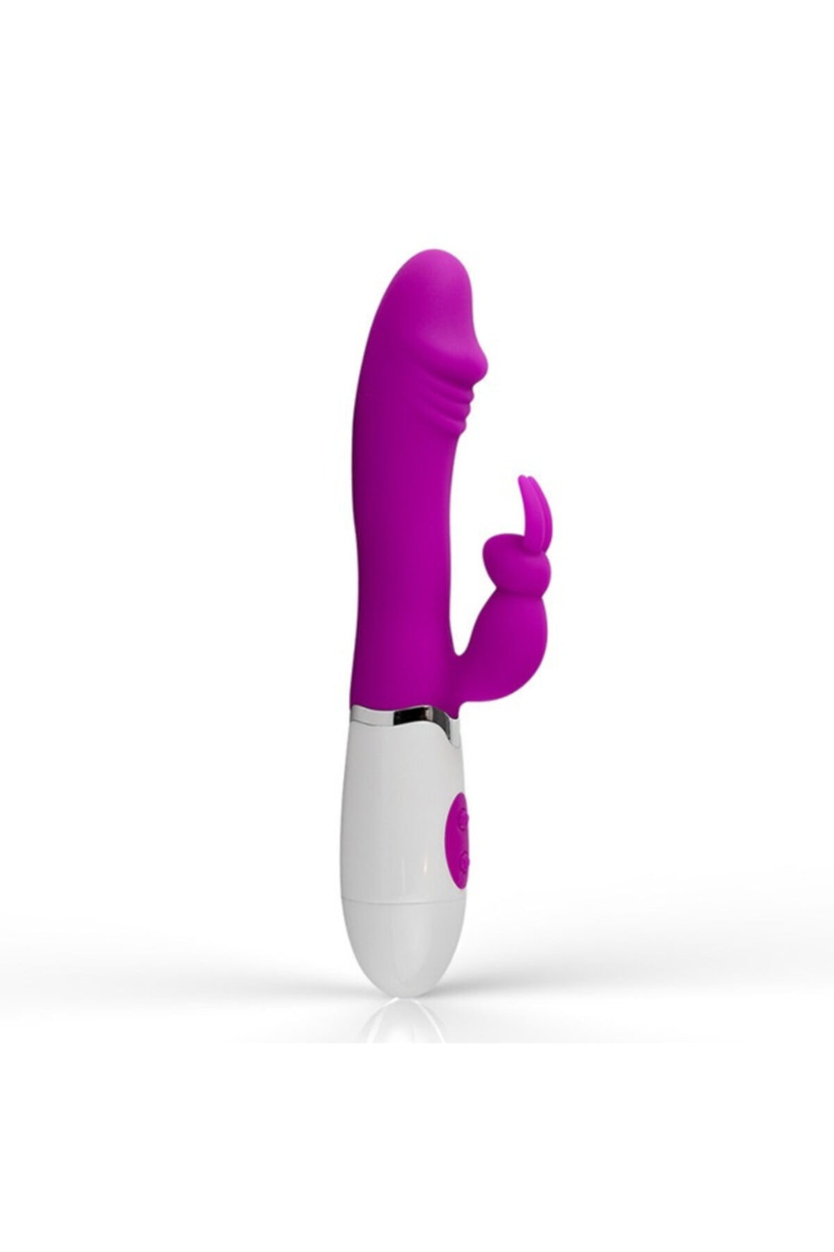30 Mod Titreşimli Tavşan Formlu Hassas Bölge Uyarıcılı Soft Silikon Vibratör 20 Cm