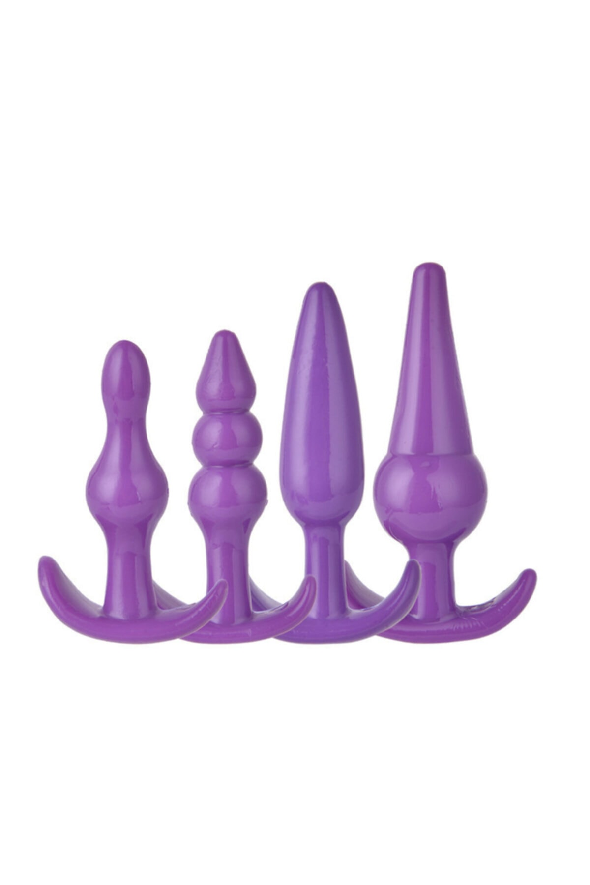 4 Parça Jel Dokulu Kademeli Alıştırıcı Tıkaç Plug Seti Pembe