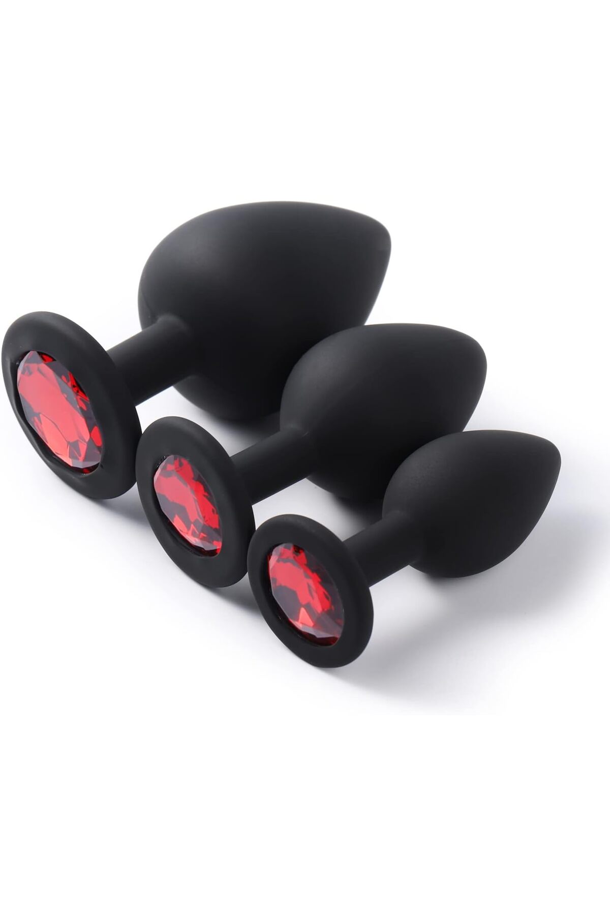 Soft Silikon Dokuda Taşlı 3 Farklı Boyutta Genişletici Açıcı Alıştırıcı Anal Plug Tıkaç Set