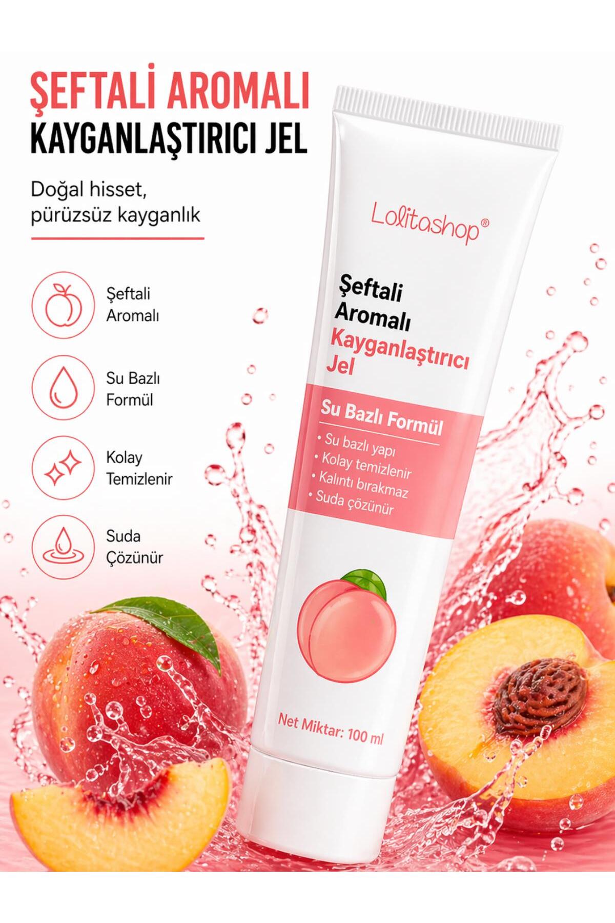 Şeftali Aromalı Su Bazlı Ekstra Kayganlaştırıcı Jel 100 ML Şeftali Hazzı Aromalı Kaydırıcı Jel