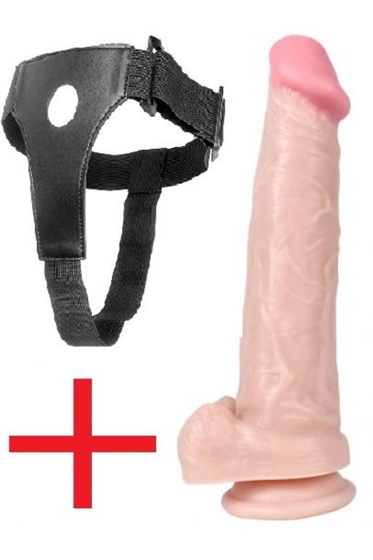 Belden Bağlamalı 23 Cm Ultra Gerçekçi Et Dokusunda Takma Dildo Ten Rengi Realistik Kemerli Penis