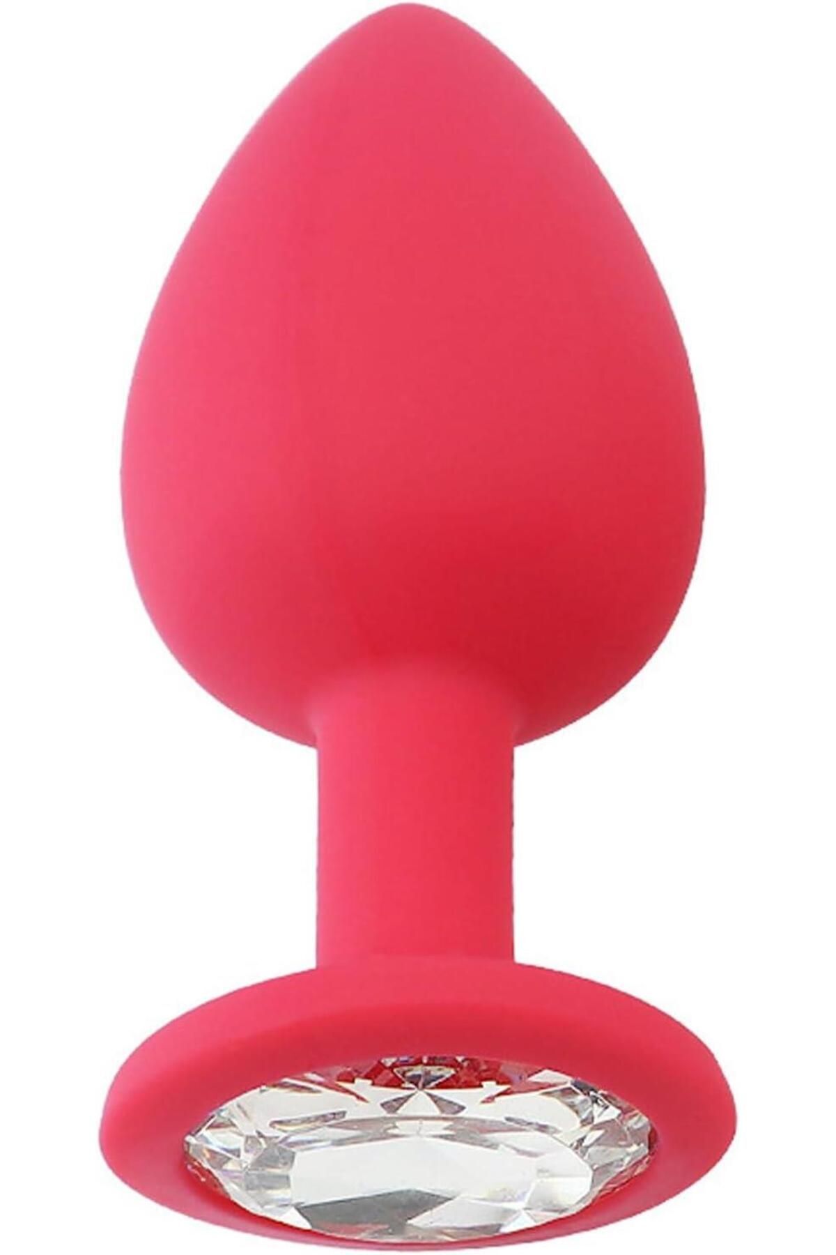 Soft Kırmızı Silikon Doku Lüks Mücevher Taşlı 7 Cm Anal Açıcı Alıştırıcı Tıpa Genişletici Tıkaç Plug