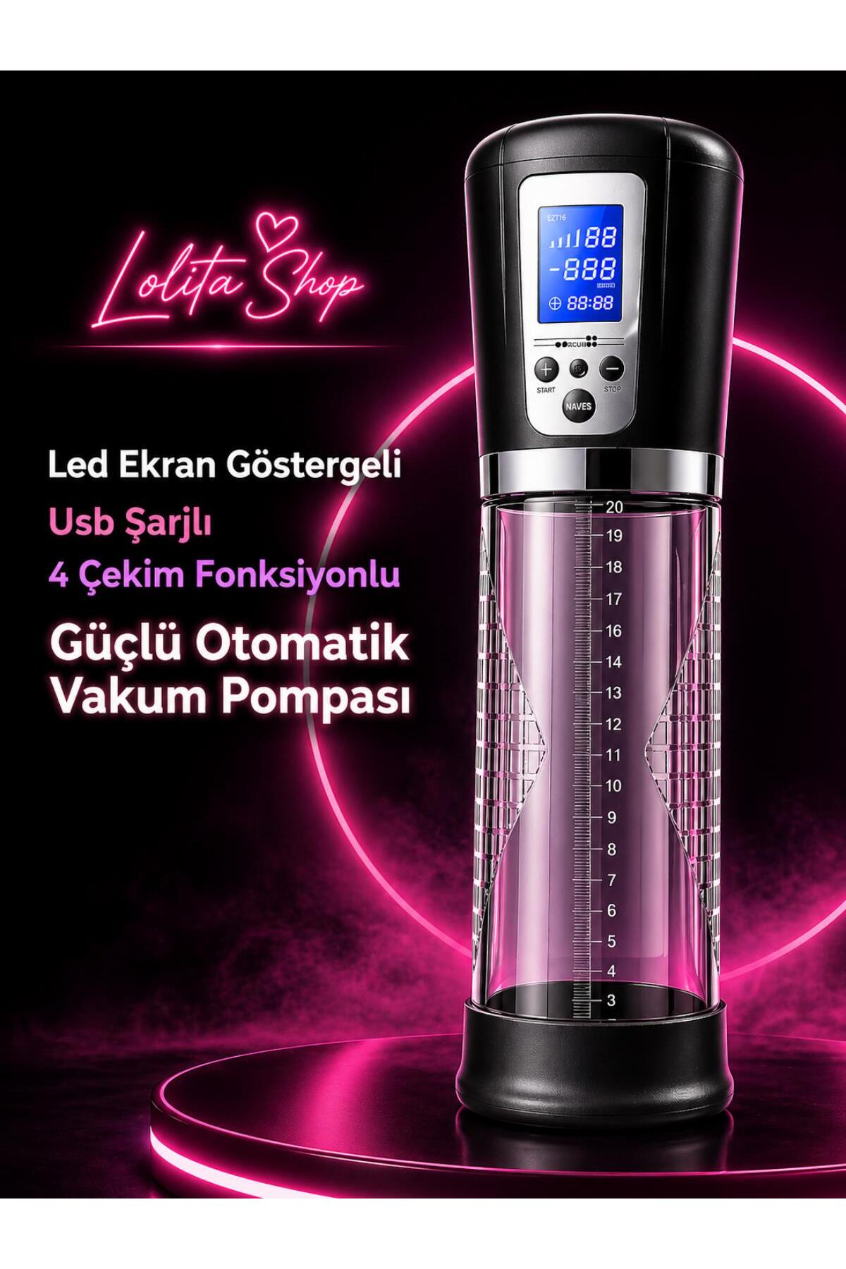 Led Ekran Göstergeli Şarjlı 4 Güçlü Çekim Emiş Kalınlaştırıcı Uzatıcı Otomatik Penis Vakum Pompası