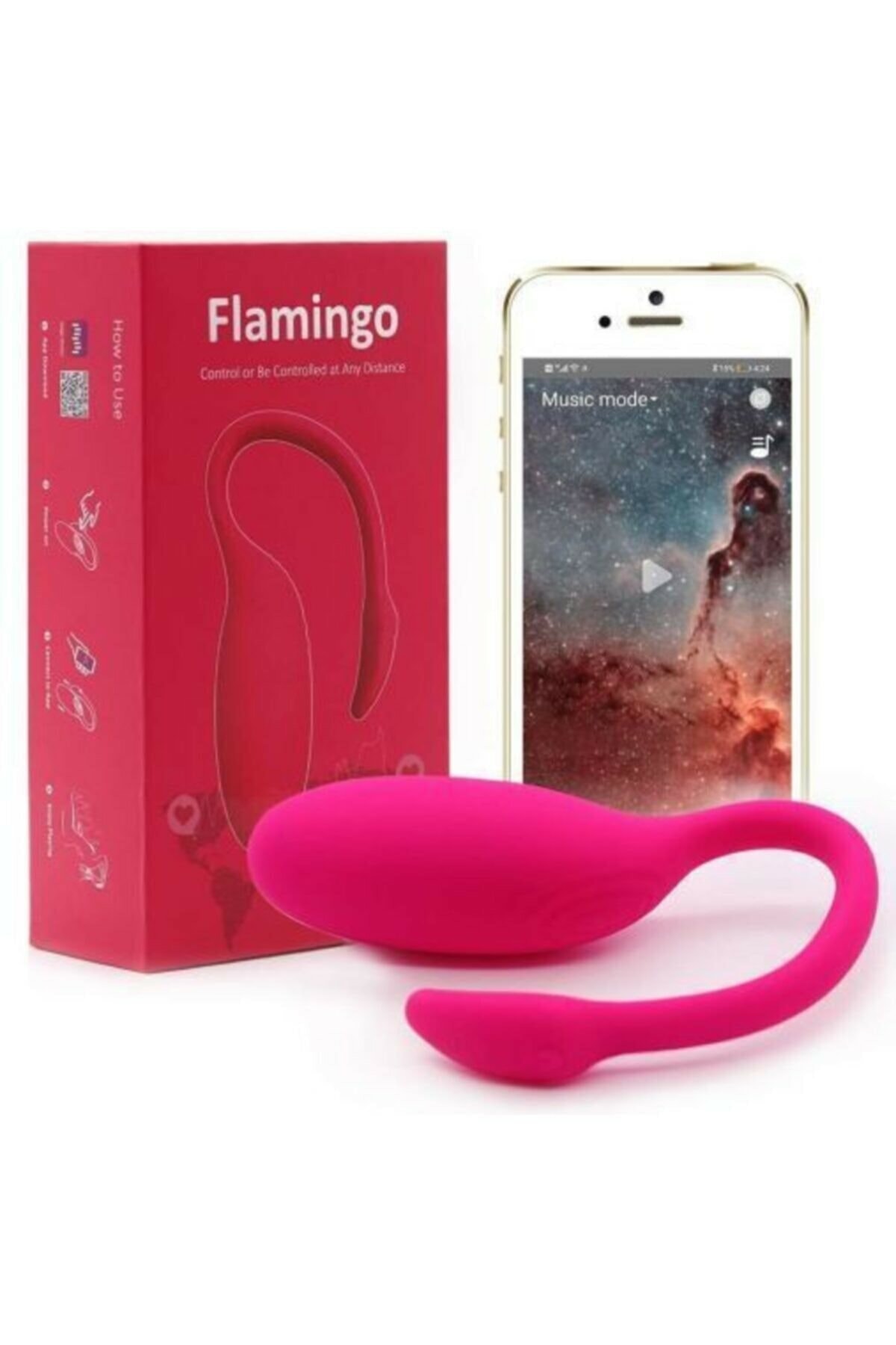 Magic Motion Flamingo Telefon Kontrollü Bluetooth Şarjlı Özel Dokulu Silikon Lüks Vibratör