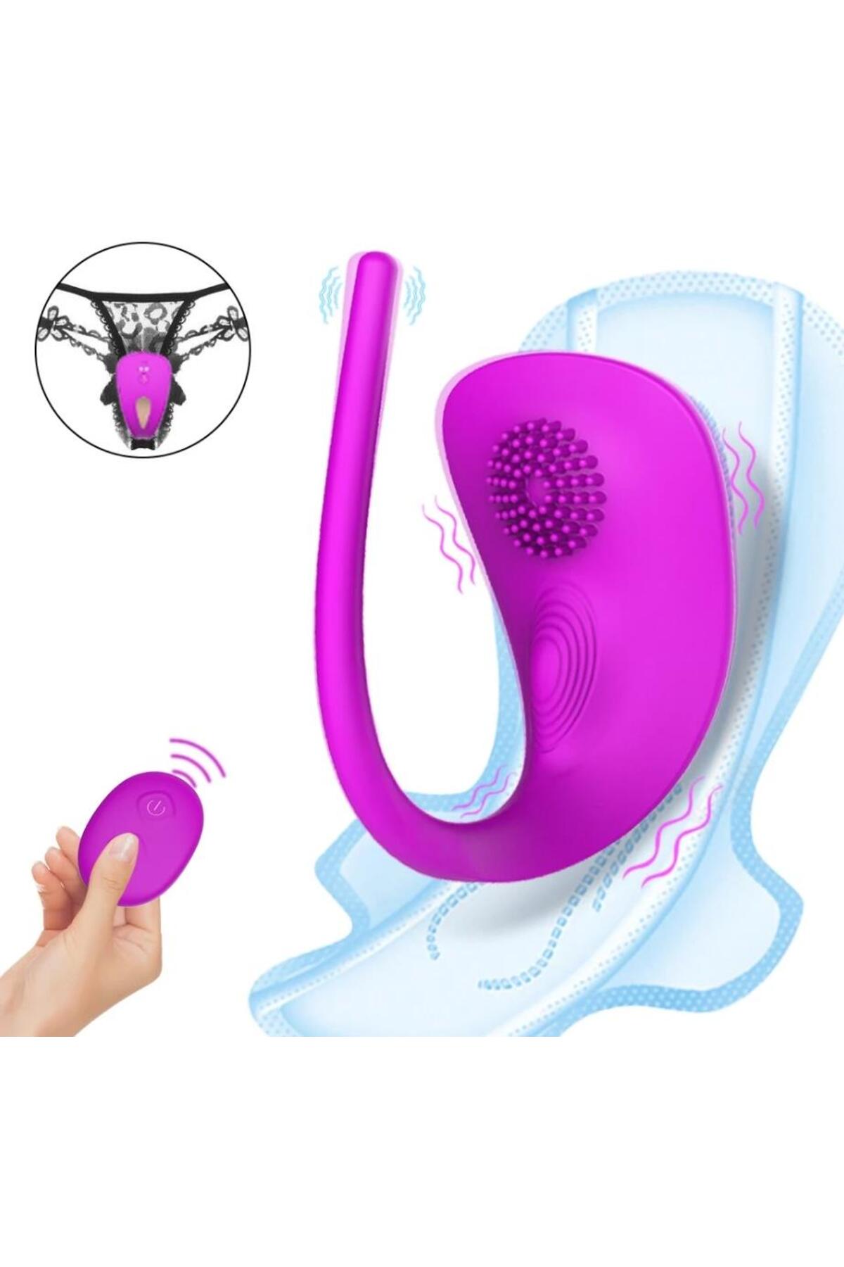 Kumandalı C-String Giyilebilir Silikon Doku Şarjlı 7 Mod Titreşimli Giyilebilen Vibratör