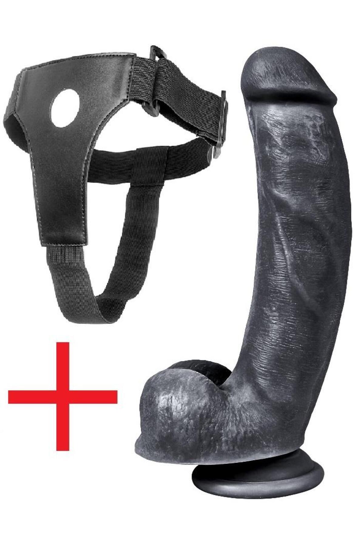Realistik Deri Kemerli Et Doku 21 Cm Zenci Penis Gerçekçi Vantuzlu Takma Belden Bağlama Siyah Dildo