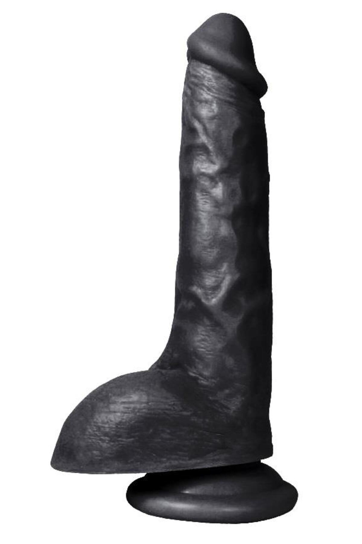 Ultra Gerçekçi Ten Doku Hissiyatında 25.5 Cm Kalın Siyah Penis Güçlü Vantuzlu Realistik Zenci Dildo