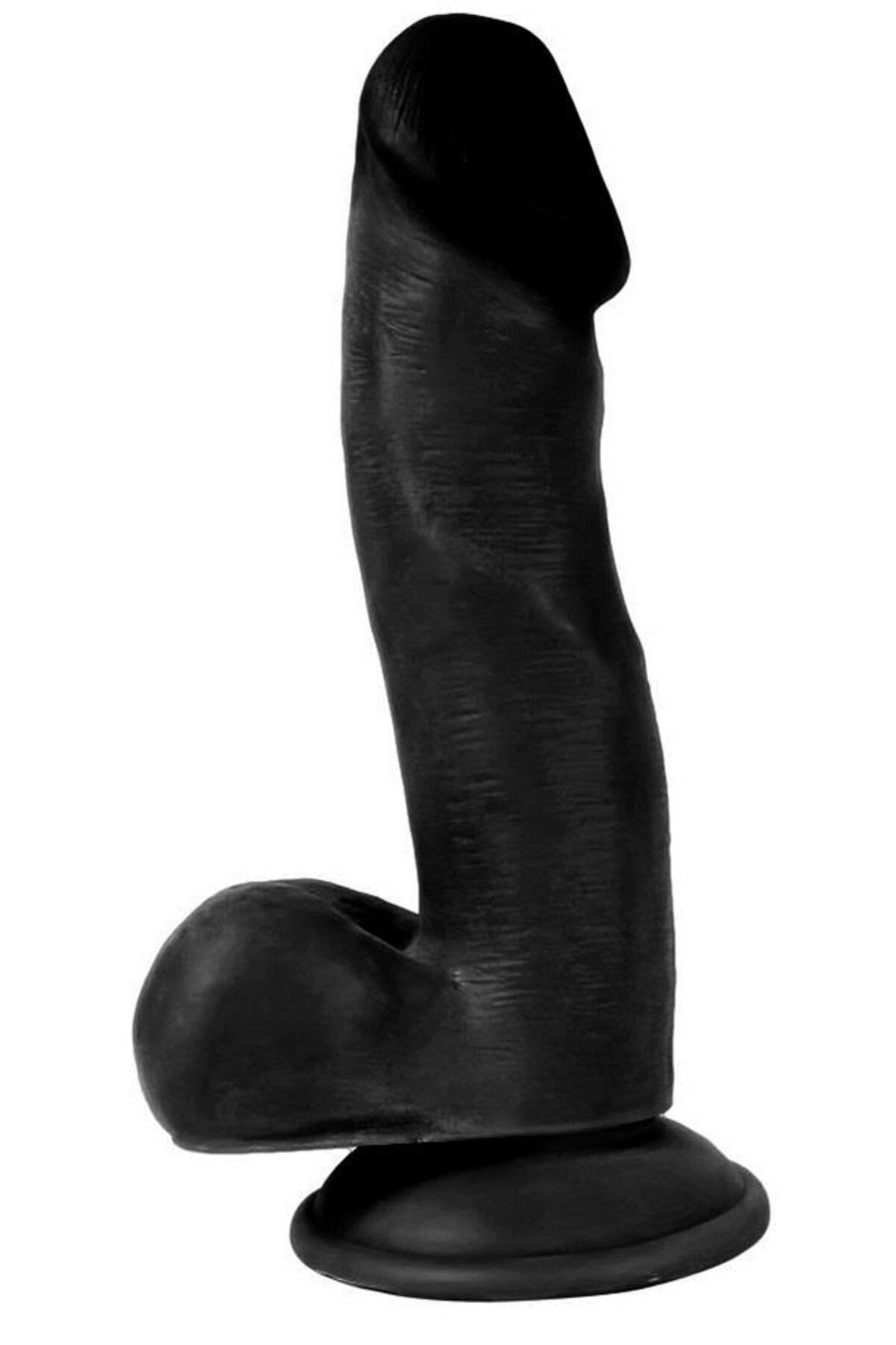 Soft Et Dokusunda Gerçekçi Hissiyat 17.5 Cm Siyah Penis Anal Vajina Vantuzlu Realistik Zenci Dildo