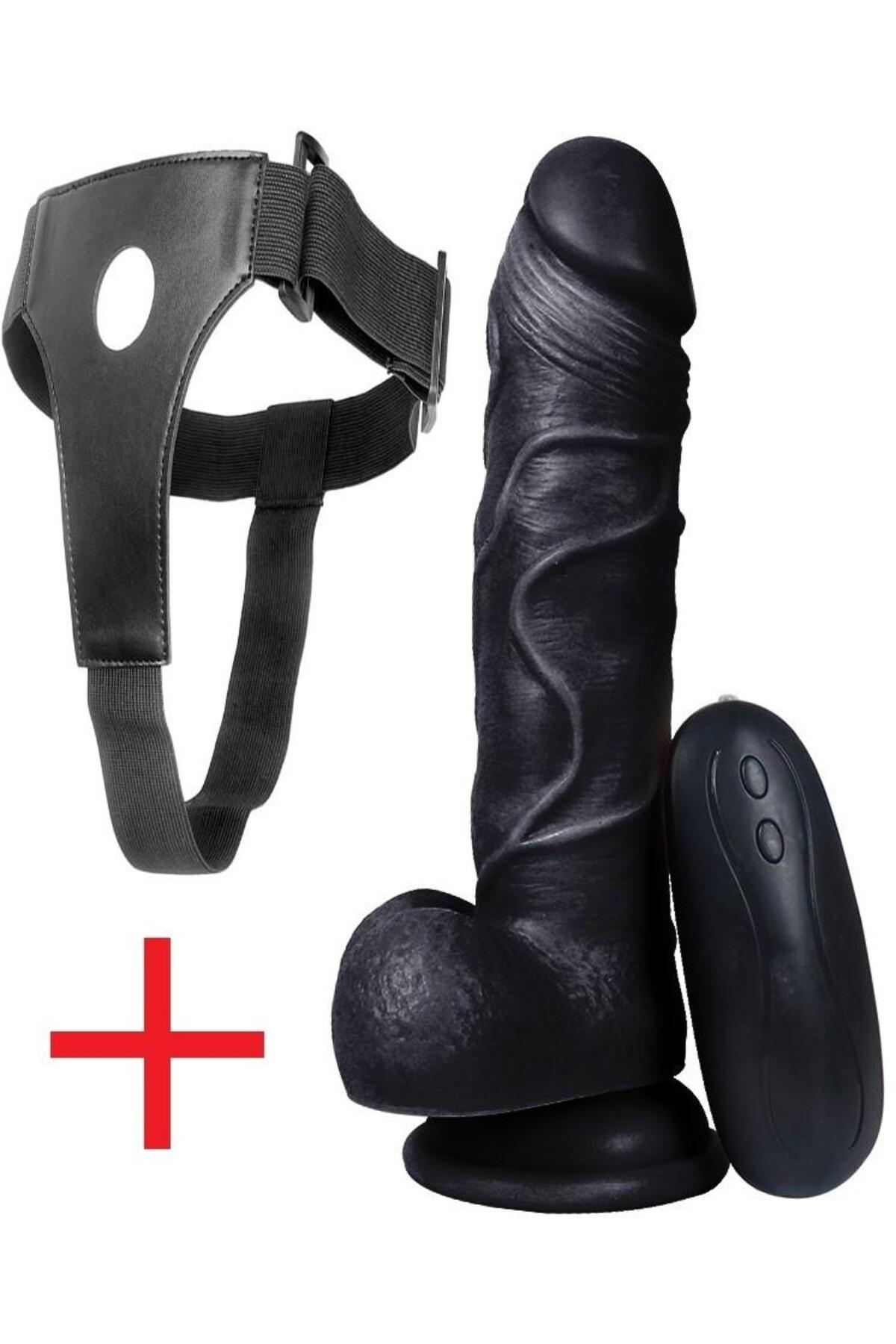 10 Mod Titreşim Zenci 20 Cm Takma Kemerli Vibratör Yumuşak Gerçekçi Doku Belden Bağlama Penis Dildo