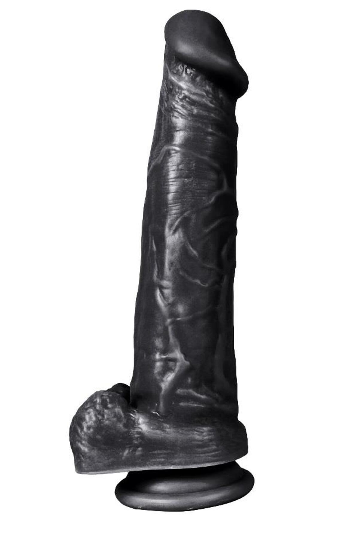 Tamamen Et Dokusunda 23 Cm Zenci Dildo Gerçekçi Esnek Dokuya Sahip Güçlü Vantuzlu Realistik Penis