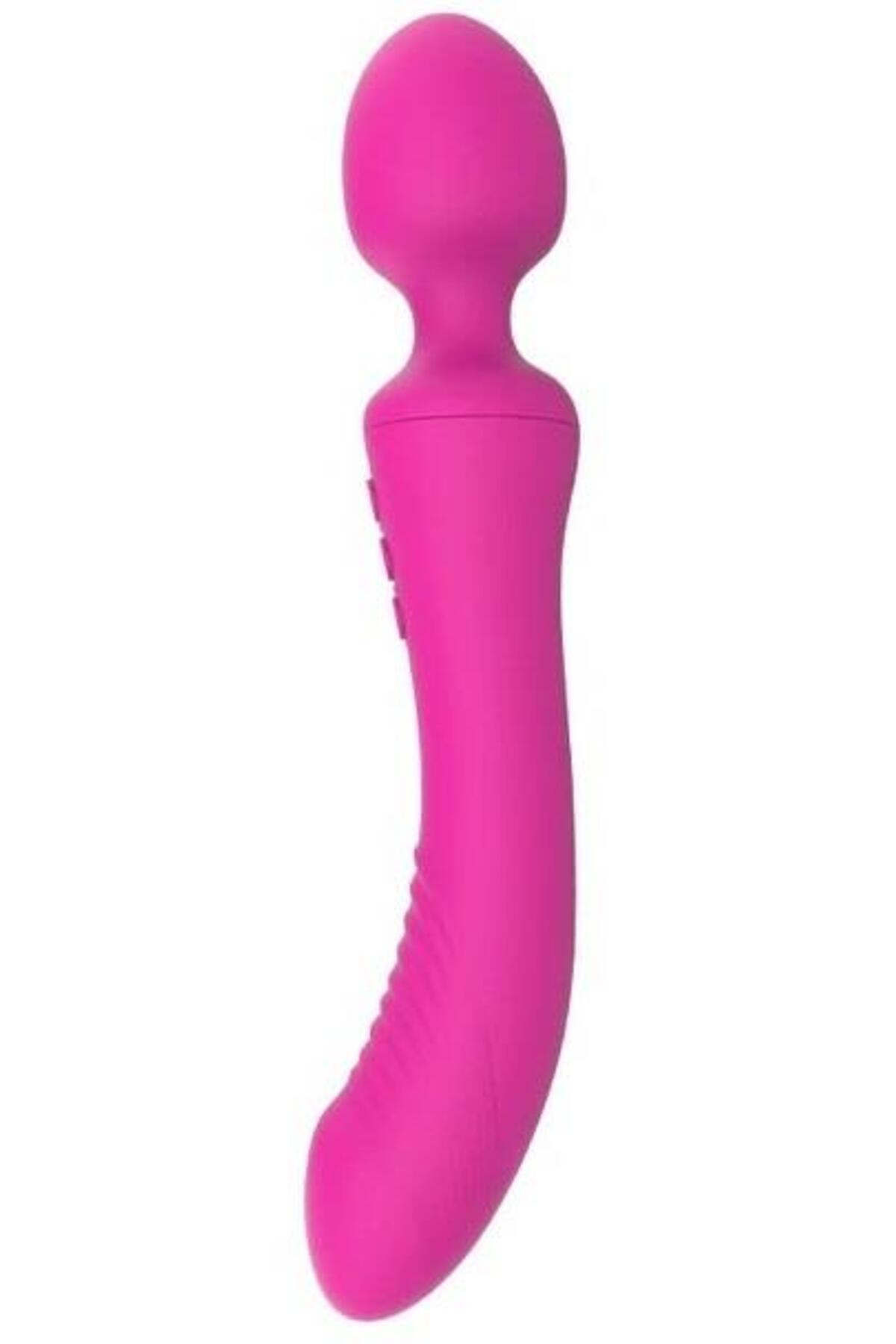 Soft Esnek Silikon Dokuda Şarjlı Dildo Ve Masaj Çift Taraflı Kullanılabilen 14 Mod Titreşim Vibratör