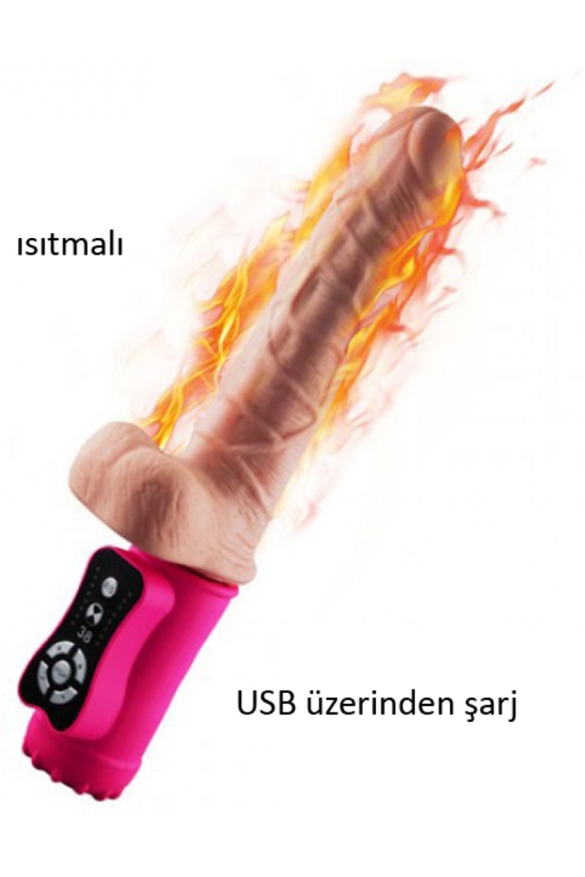 9 Mod İleri Geri Hareketli Rotasyonlu 38 Titreşimli Isıtmalı Şarjlı 27.5 Cm Penis Realistik Vibratör