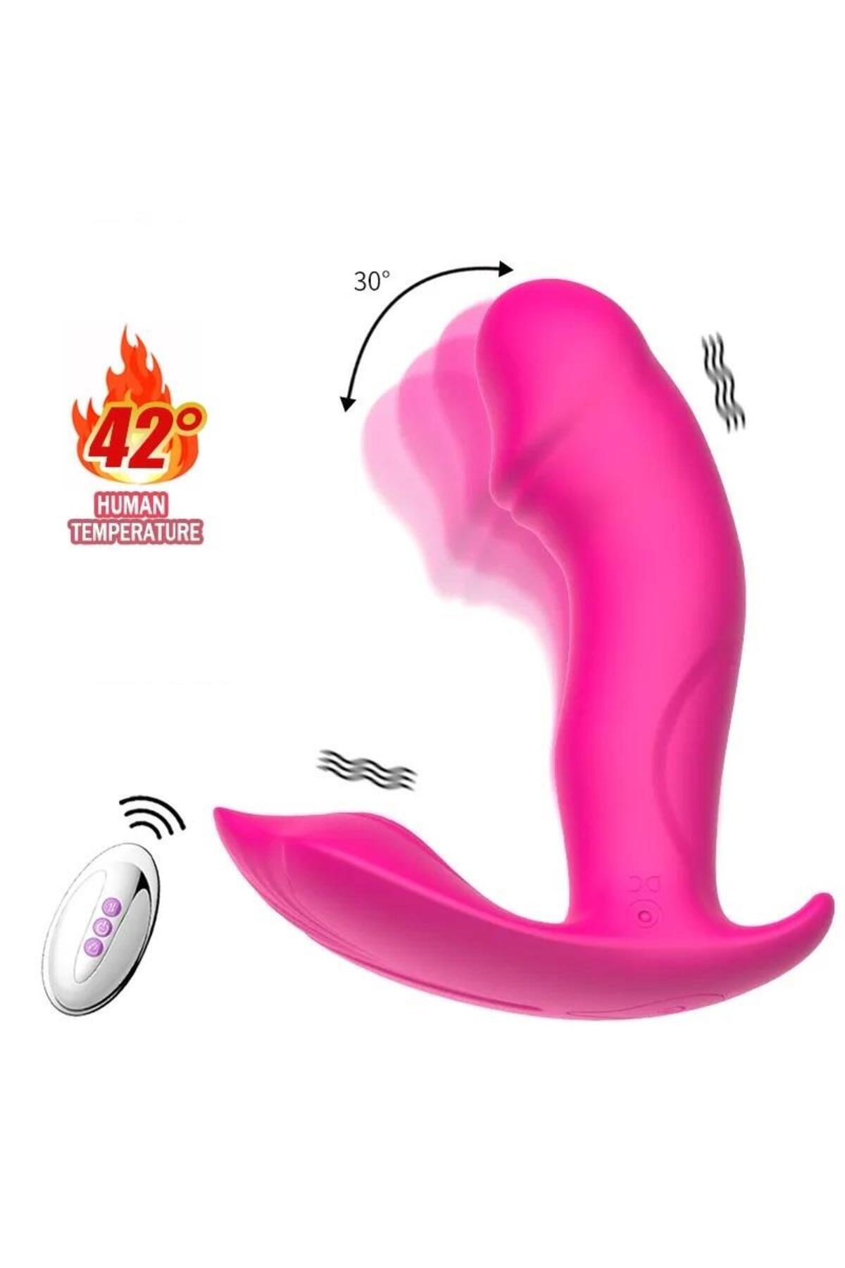 Oynar Başlıklı Giyilebilen Isıtmalı Usb Şarjlı 7 Mod Titreşim Soft Silikon Dokuda Kumandalı Vibratör