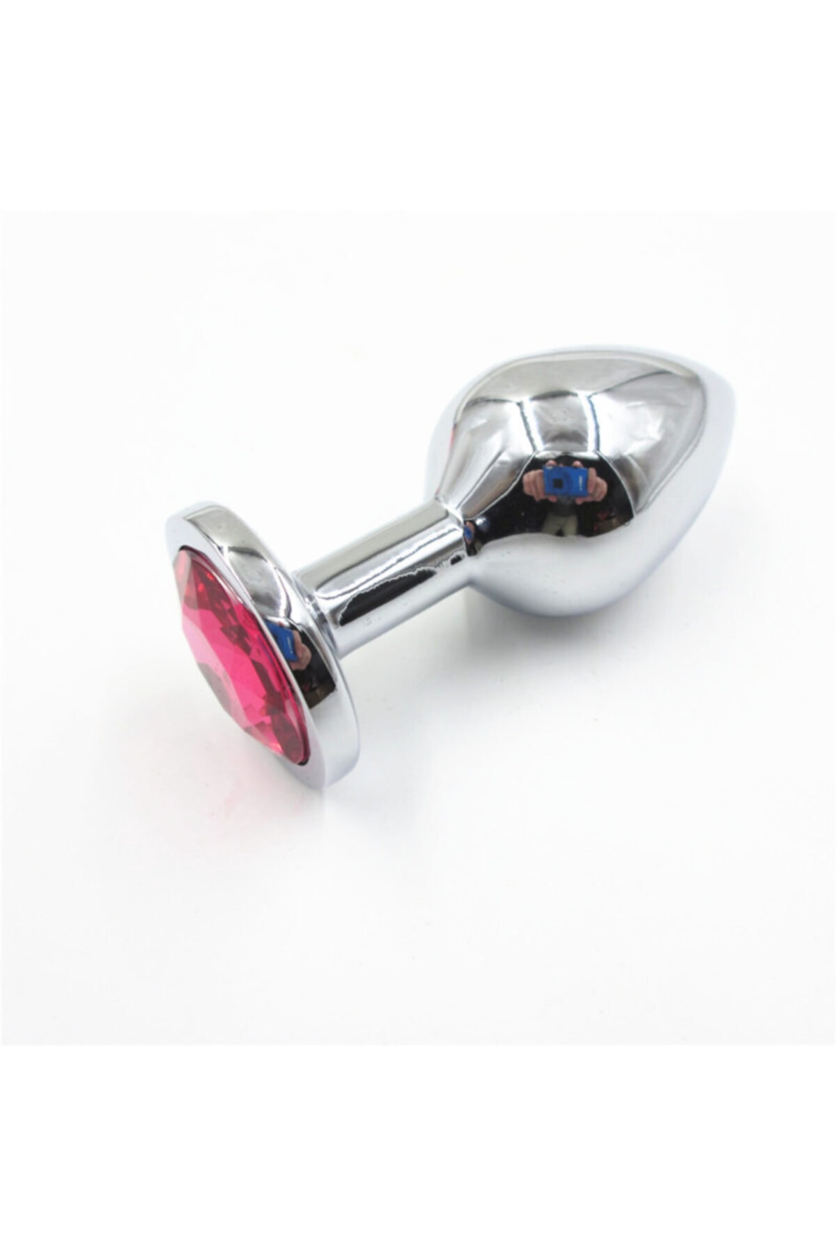 Gümüş Metal Pembe Taşlı 8,2 Cm Lüks Anal Plug Ve Tıkaç