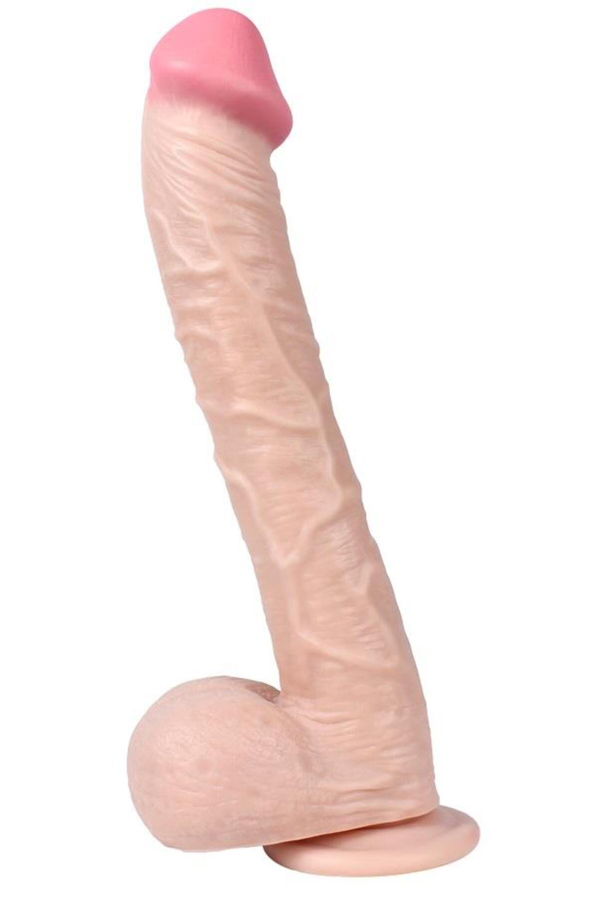 Ultra Gerçekçi Et Dokusunda 33.5 Cm Kalın Uzun Penis Güçlü Vantuz Birebir Ten Hissi Realistik Dildo