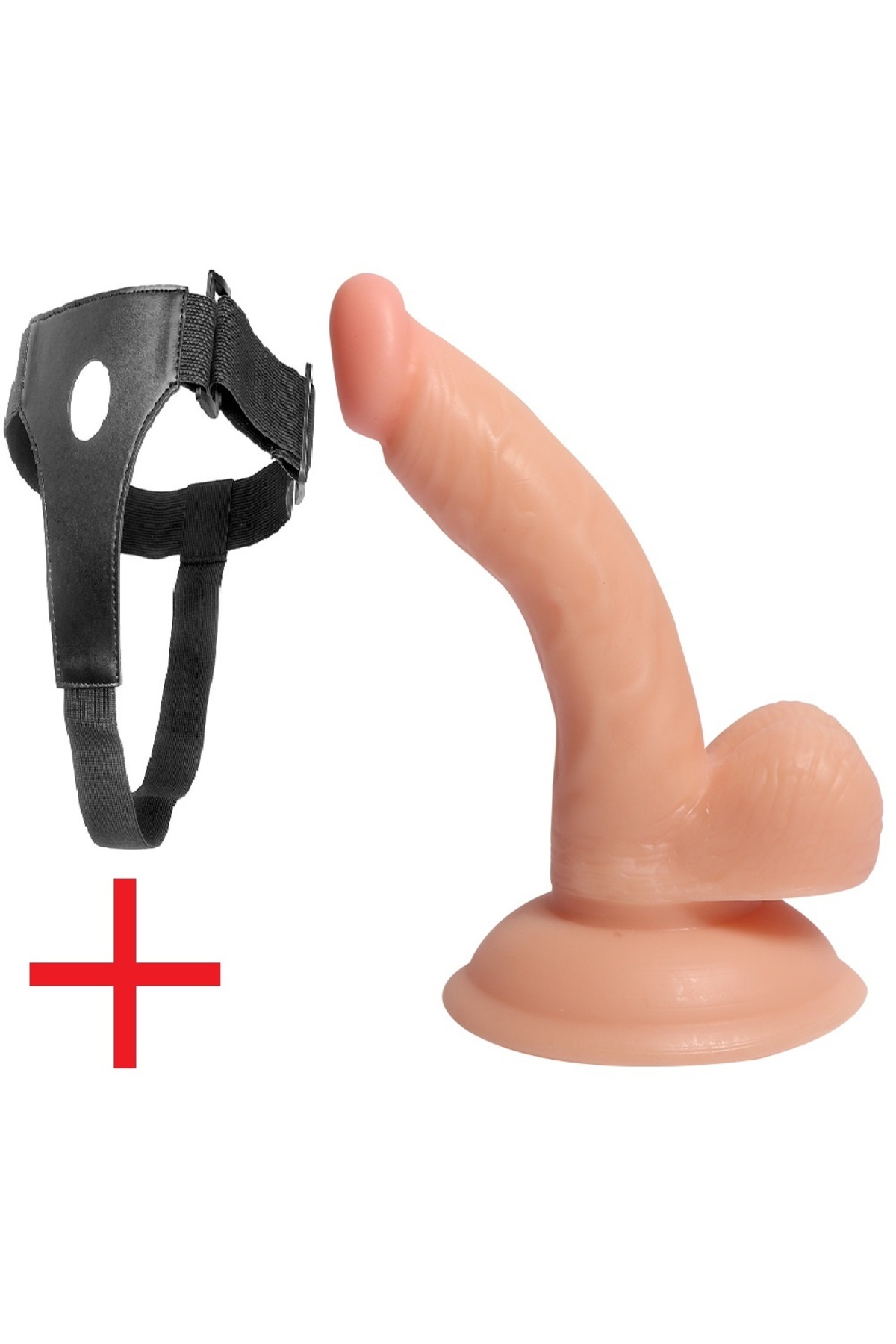 Anal Vajina Kemerli 13 Cm Eğik Takma Penis Vantuzlu Gerçekçi Doku Realistik Belden Bağlamalı Dildo