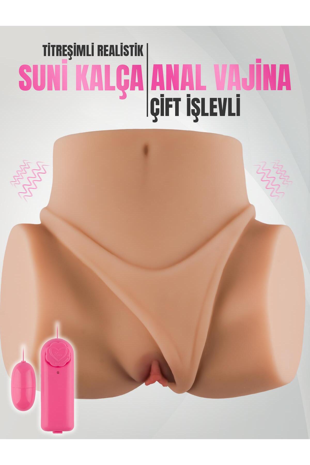 Titreşimli Ultra Gerçekçi Et Dokusunda Çift İşlevli Anal Ve Vajina Realistik Kalça Yapay Mastürbatör