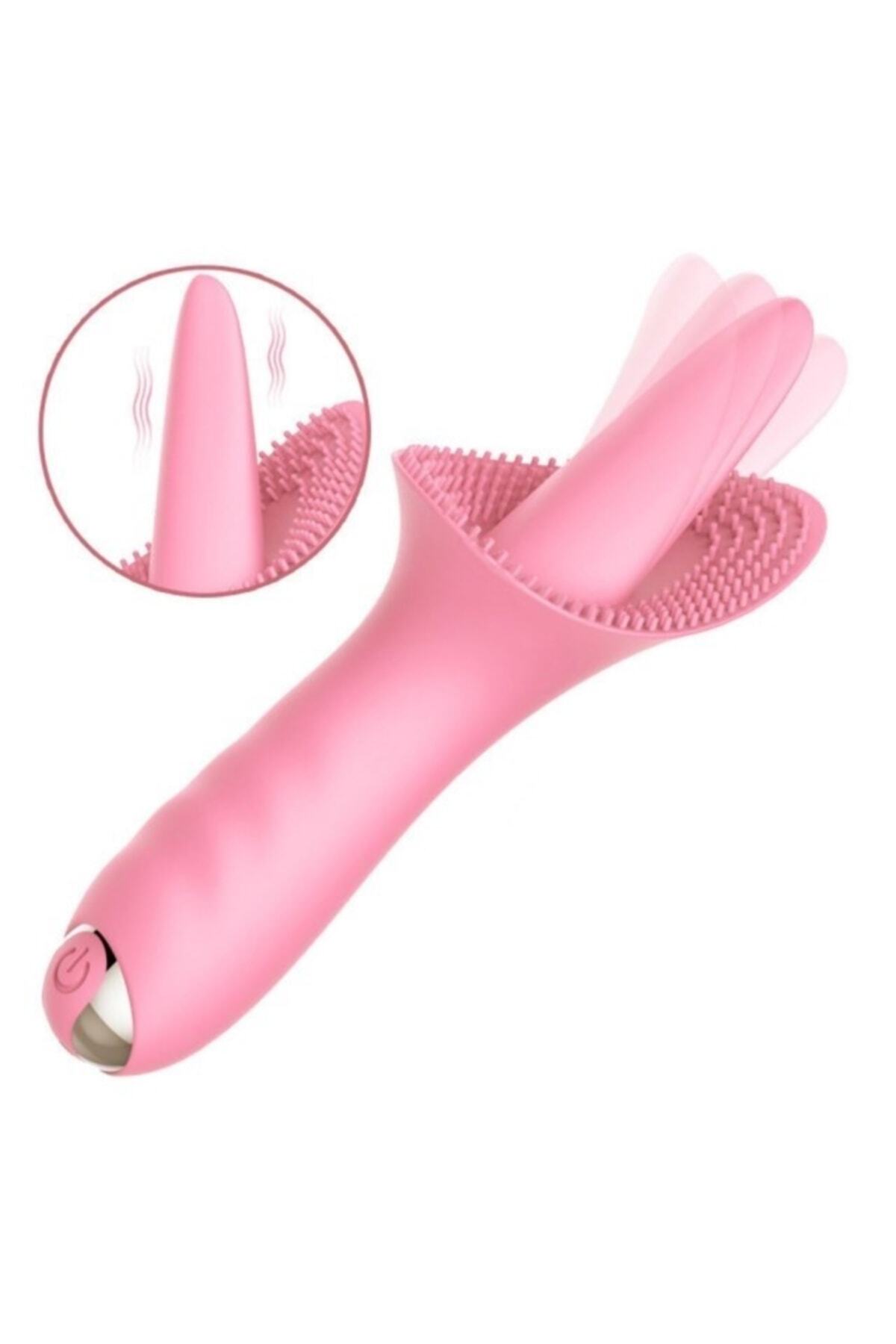 Soft Silikon Dokuda Usb Şarjlı Dil Atabillen 10 Farklı Titreşim Klitoris Uyarıcılı Orgazm Vibratörü