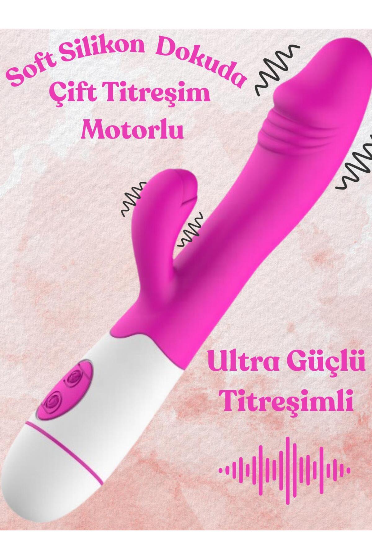 30 Titreşim Fonksiyonlu Çift Motorlu Esnek Soft Silikon Klitoris Uyarıcılı Orgazm Teknoloji Vibratör