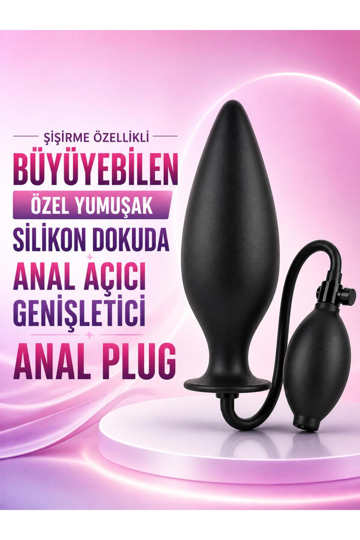 Şişirme Özellikli Büyüyebilen Özel Yumuşak Silikon Dokuda Anal Açıcı Genişletici Anal Plug