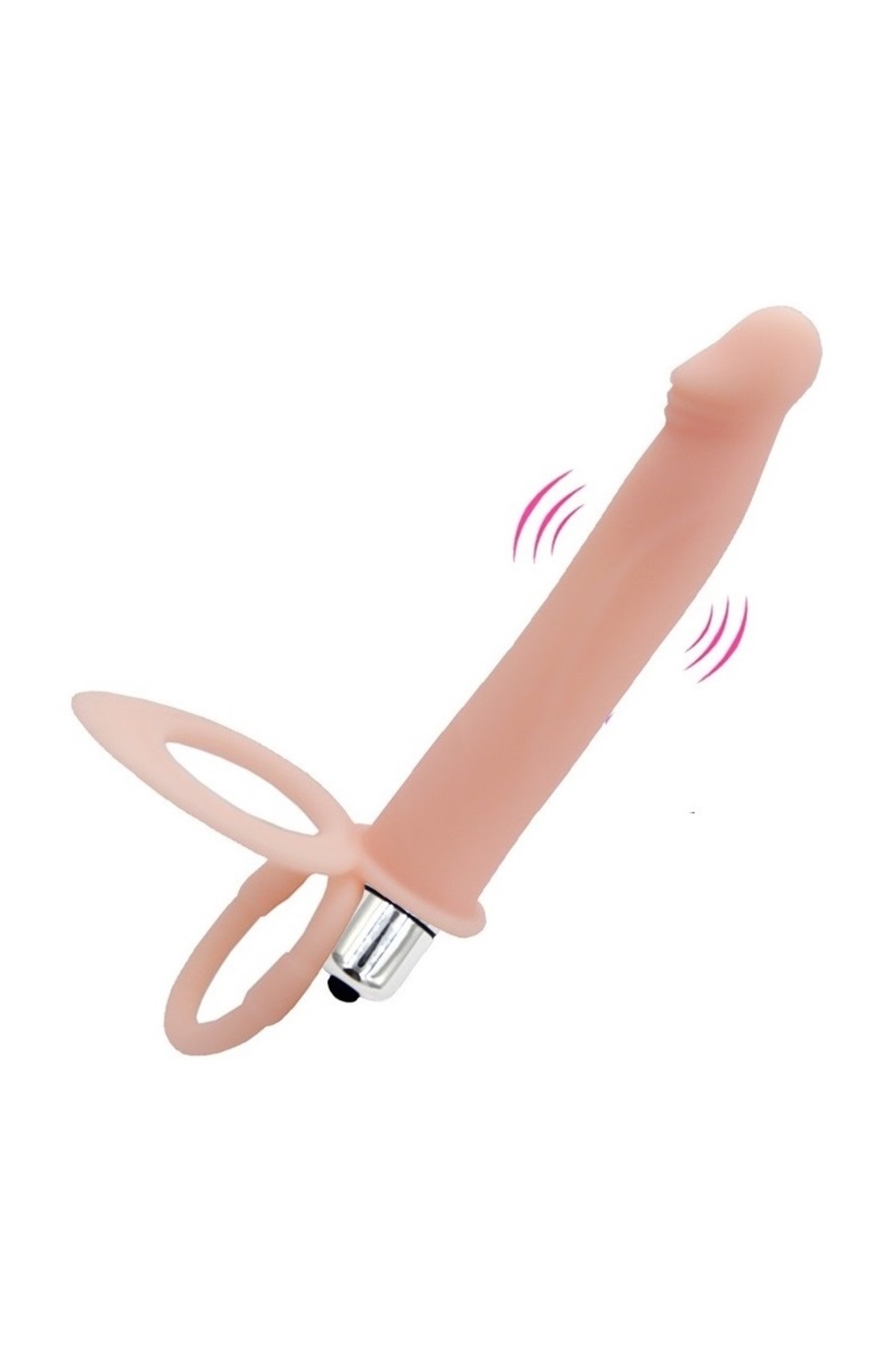 Özel Silikon Dokuda 10 Farklı Titreşim Hızlı Çiftli Double Anal Penetratör Ve Penis Halkası