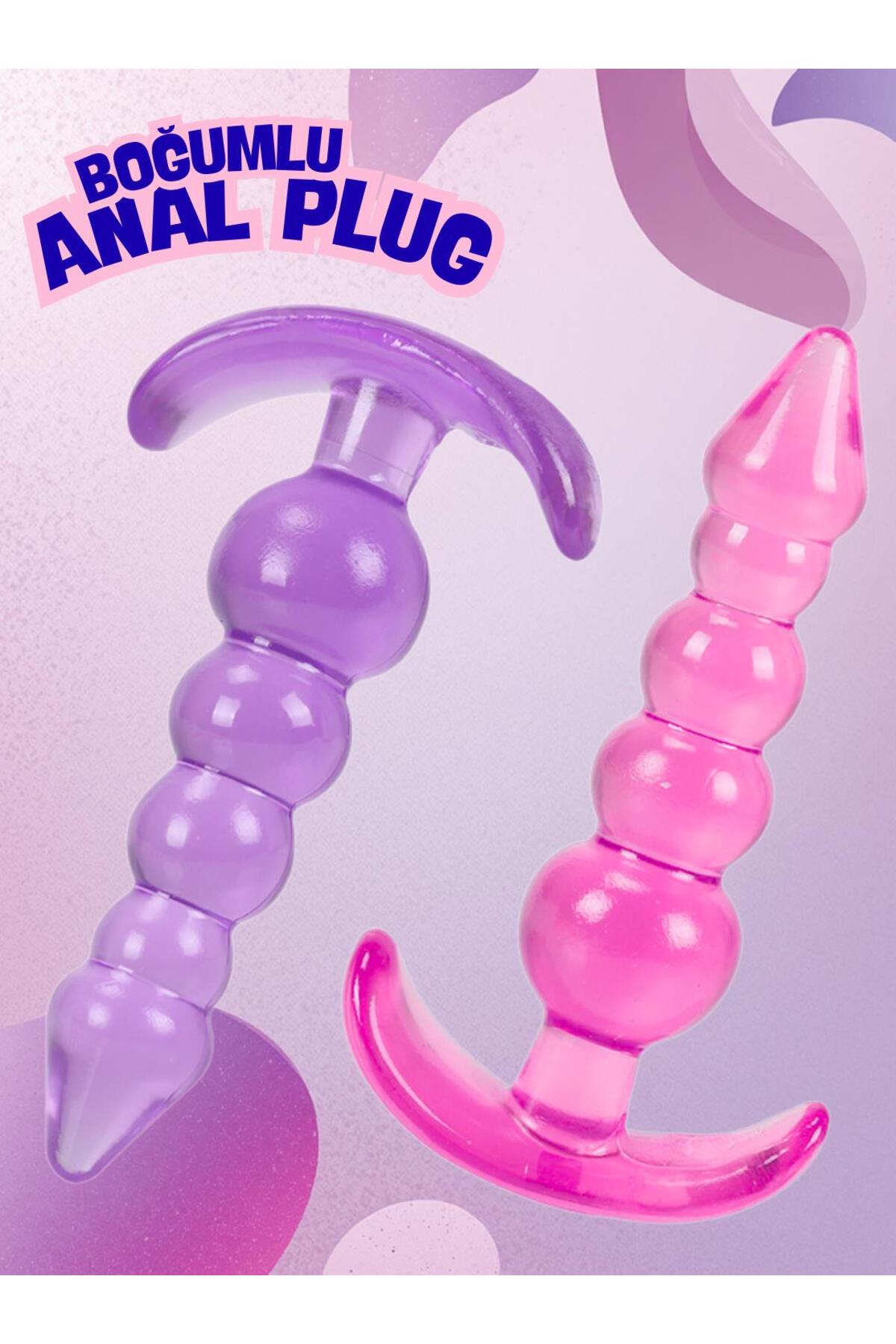 Anal Genişletici Alıştırıcı Açıcı Boğumlu Yumuşak Esnek Jel Dokuda Anal Tıkaç Plug