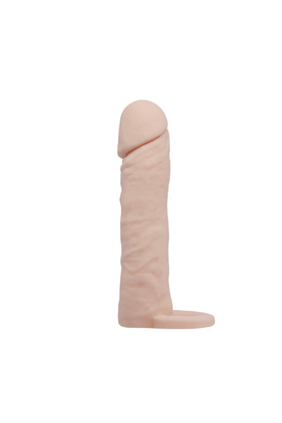 Tırtıklı Orgazm Uyarıcılı 3,5 Cm Uzatmalı Testis Destekli Ultra Yumuşak Realistik Penis Kılıfı
