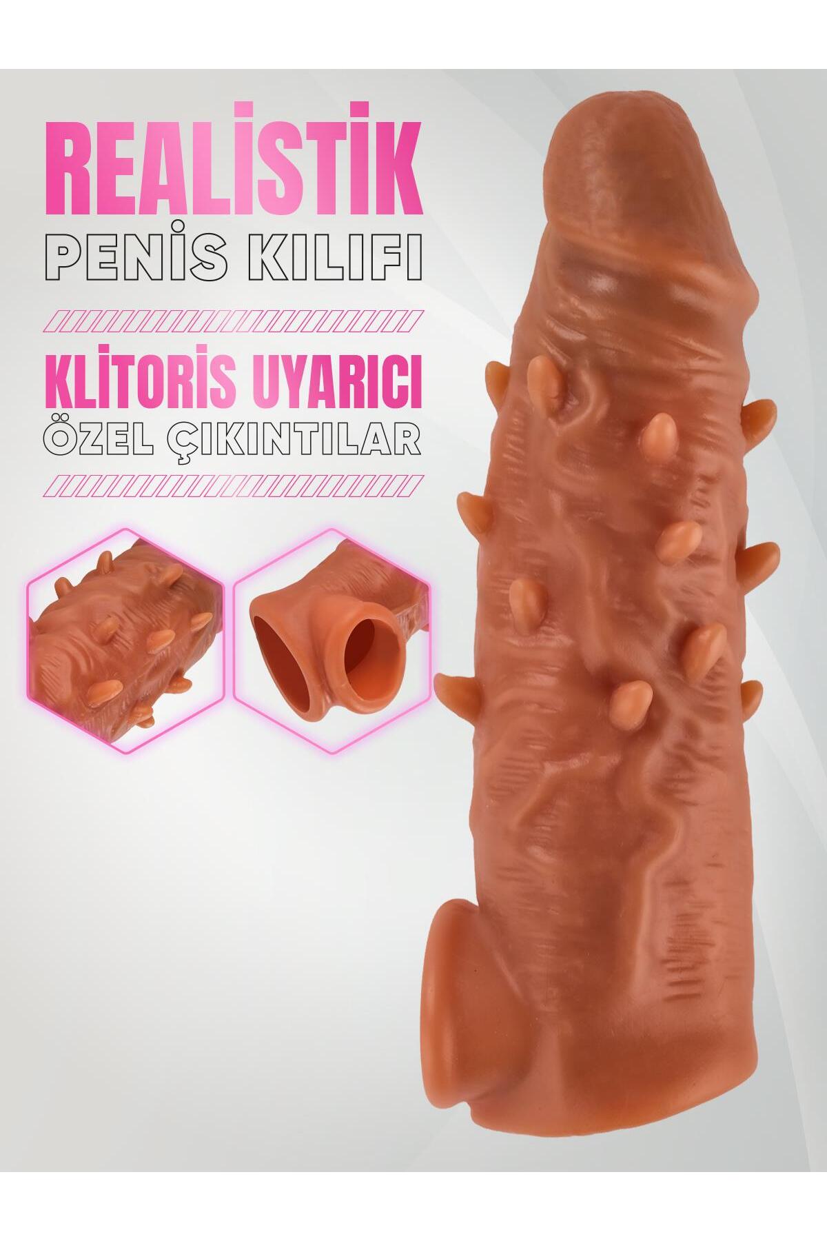Testis Tutacaklı 3,5 Cm Uzatmalı Ultra Yumuşak Realistik Kılıf 16,5 Cm