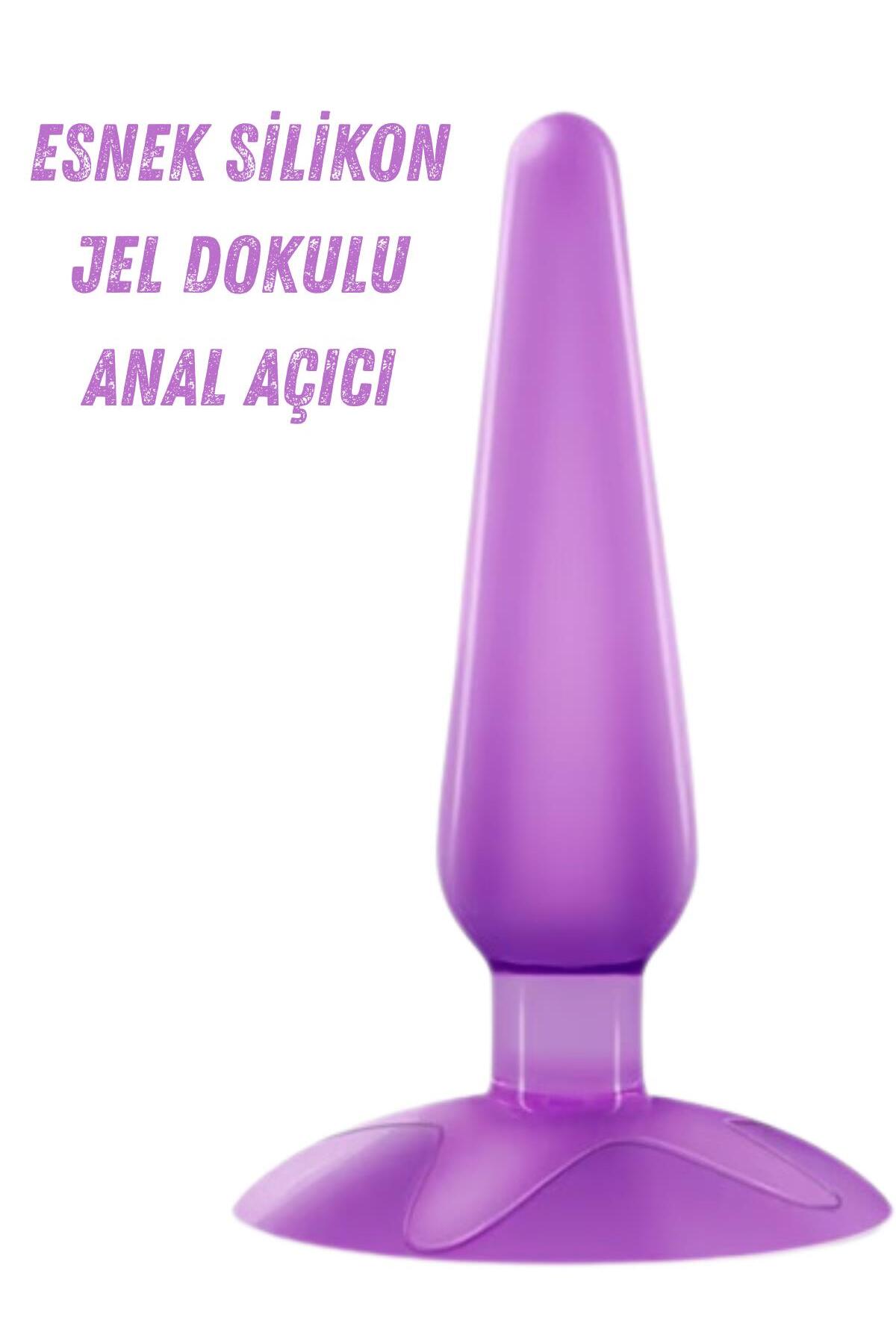 Anal Ve Vajina Yumuşak Jel Dokuda Vantuzlu Anal Açıcı Genişletici Alıştırıcı Anal Plug ve Tıkaç