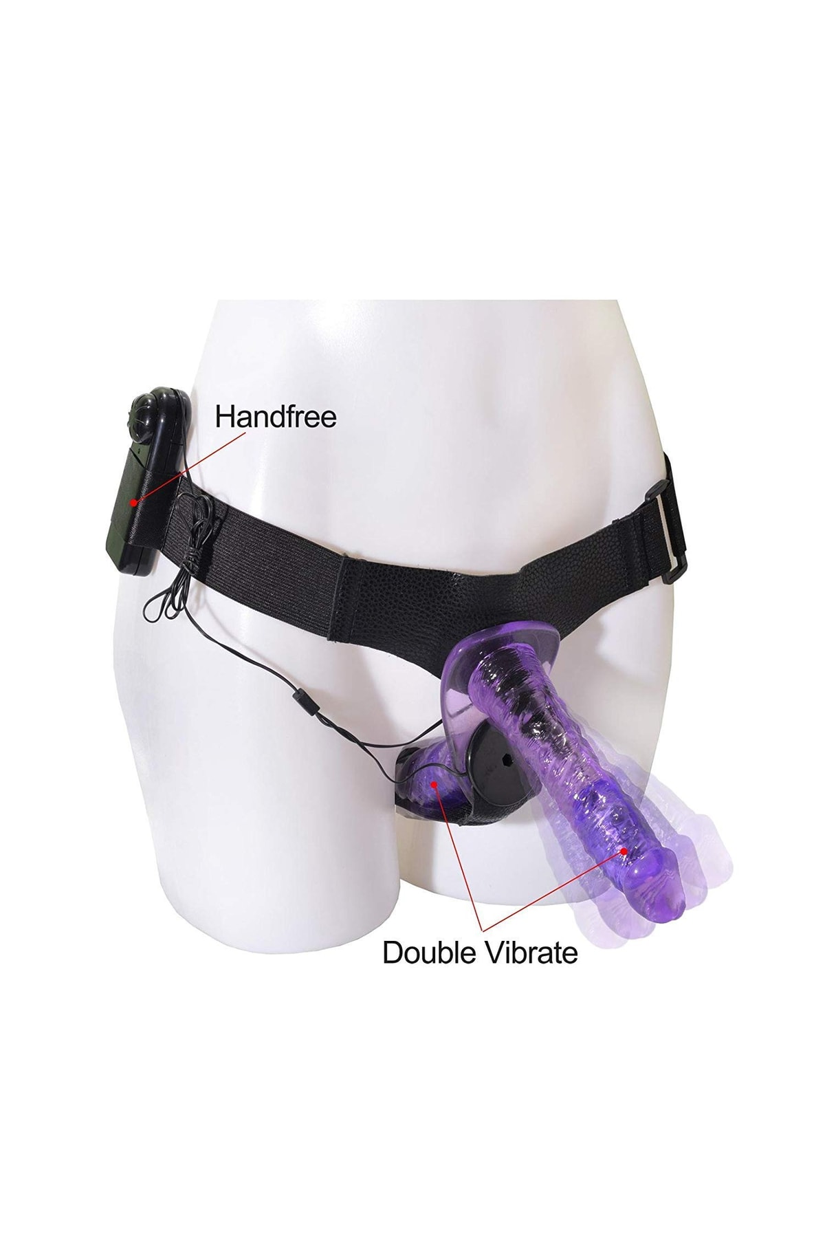 Yumuşak Dokuda Ultra Çift Taraflı Çift Titreşimli Anal Vajinal Belden Bağlamalı Dildo Vibratör