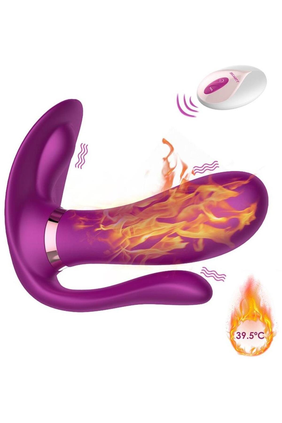 Soft Silikon Isıtmalı Uzaktan Kumanda 9 Titreşim Şarjlı Klitoris Anal Vajinal Giyilebilir Vibratör