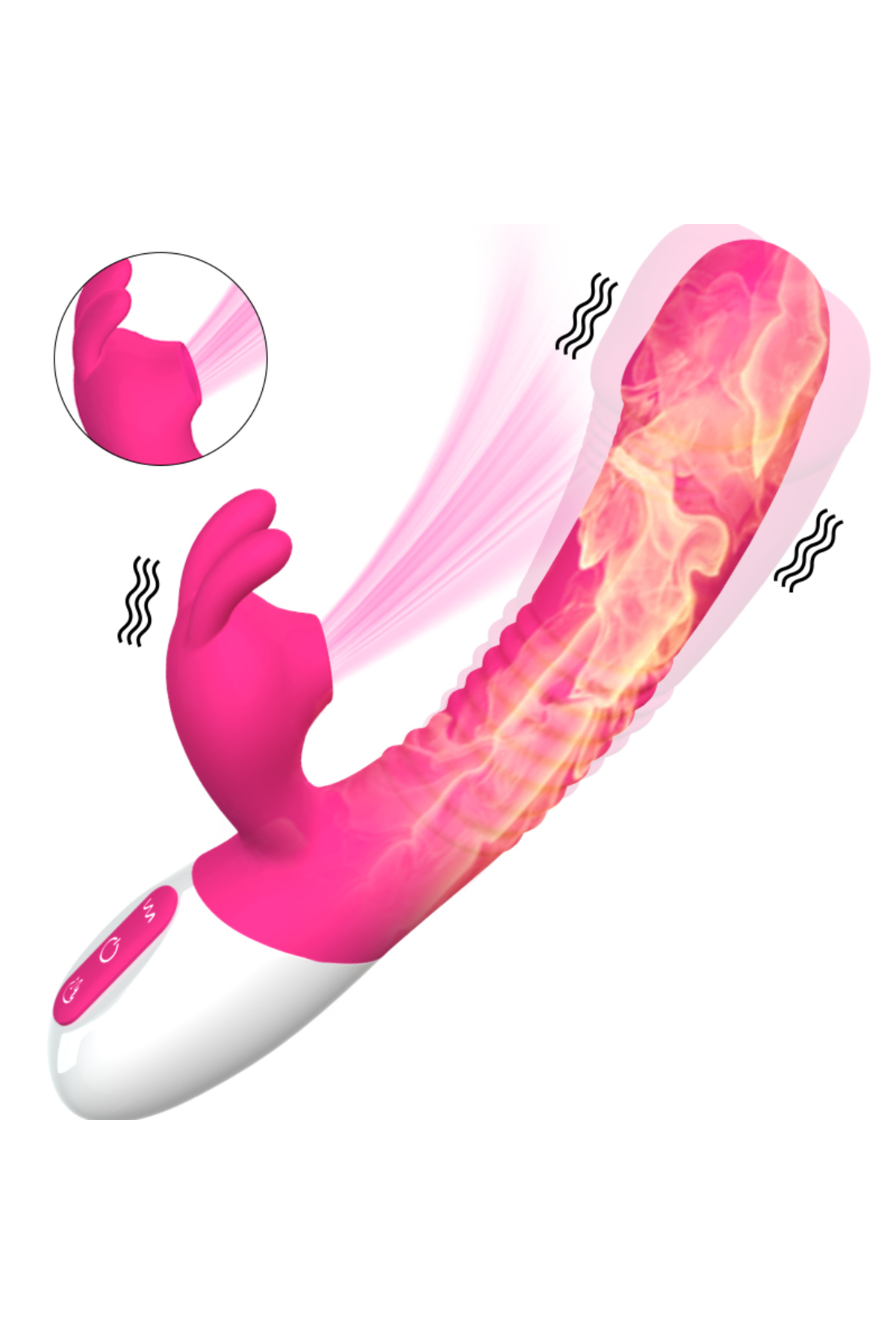 Emiş Güçlü G Ve Klitoris Uyarıcılı Şarjlı Isıtmalı Soft Silikon Orgazm Teknolojik Rabbit Vibratör